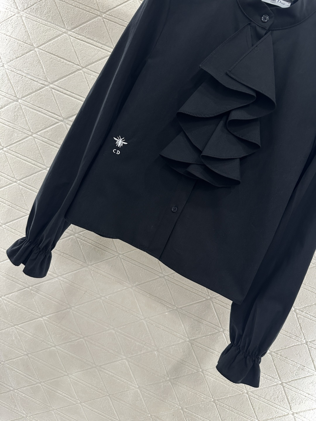 ♥Dio*♥2025新品上架 堆叠蛋糕领衬衣定制YB斜纹全棉材质，质感细腻，舒适透气，花边衬衫版型，大身