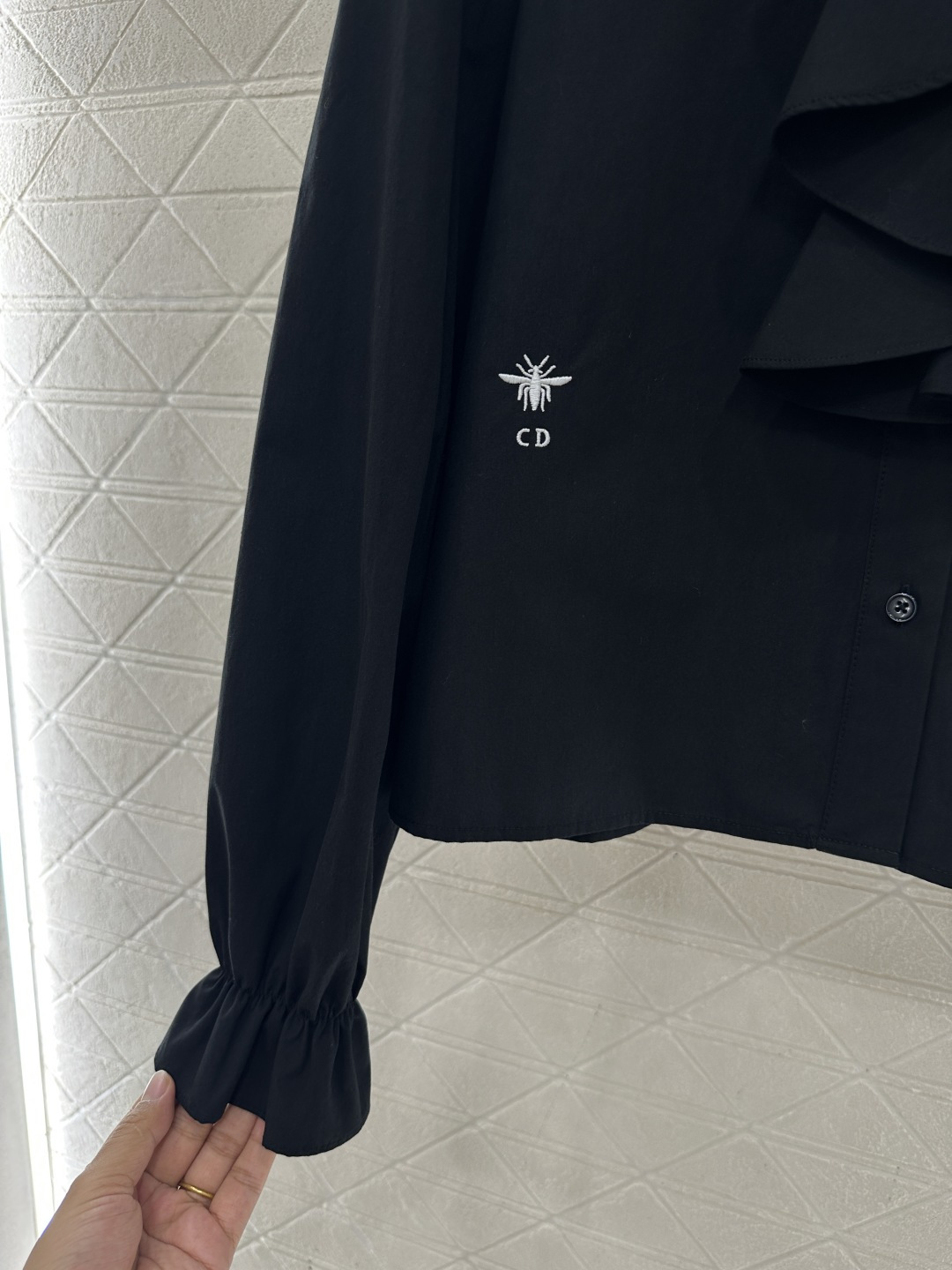 ♥Dio*♥2025新品上架 堆叠蛋糕领衬衣定制YB斜纹全棉材质，质感细腻，舒适透气，花边衬衫版型，大身