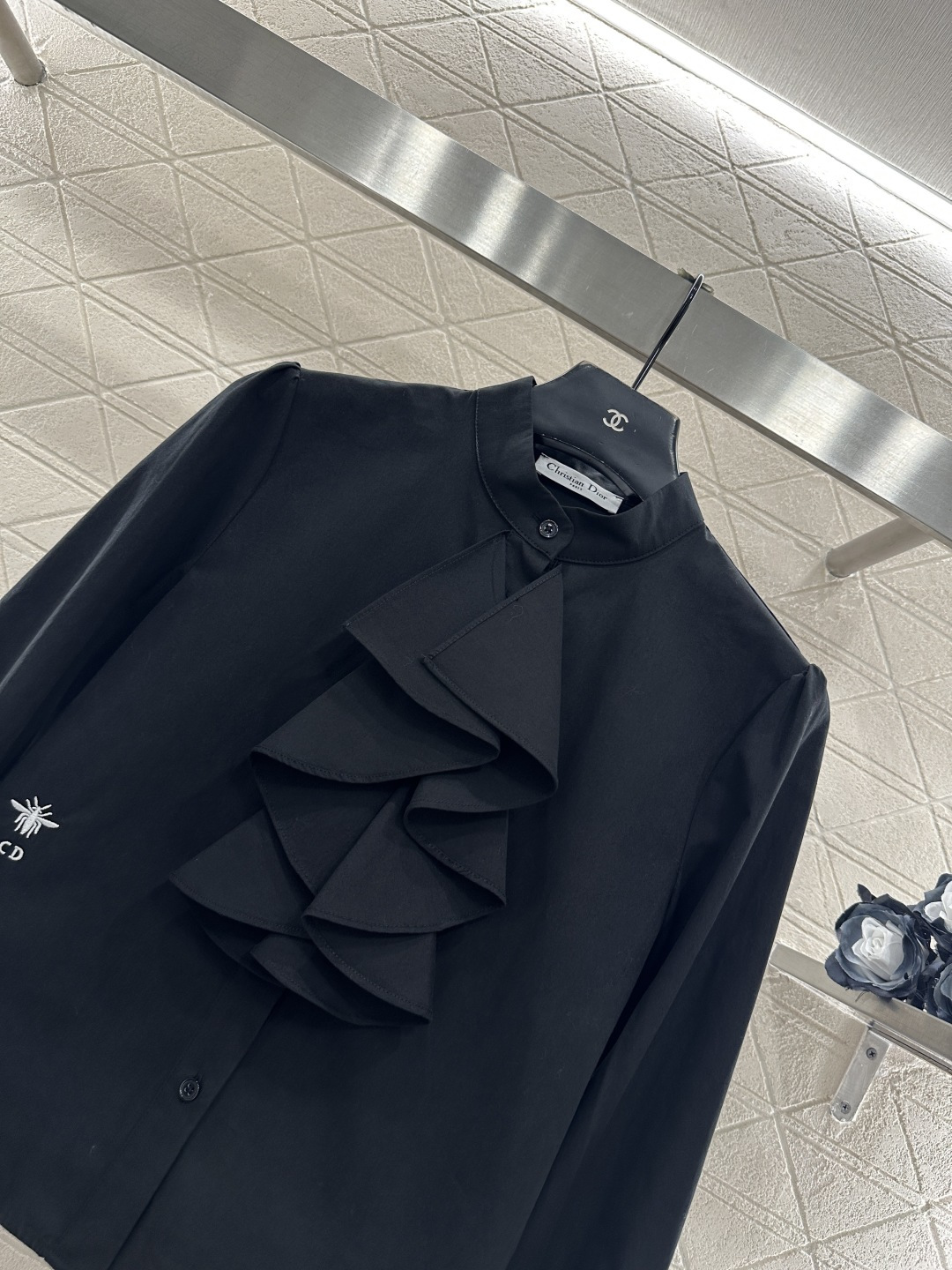 ♥Dio*♥2025新品上架 堆叠蛋糕领衬衣定制YB斜纹全棉材质，质感细腻，舒适透气，花边衬衫版型，大身