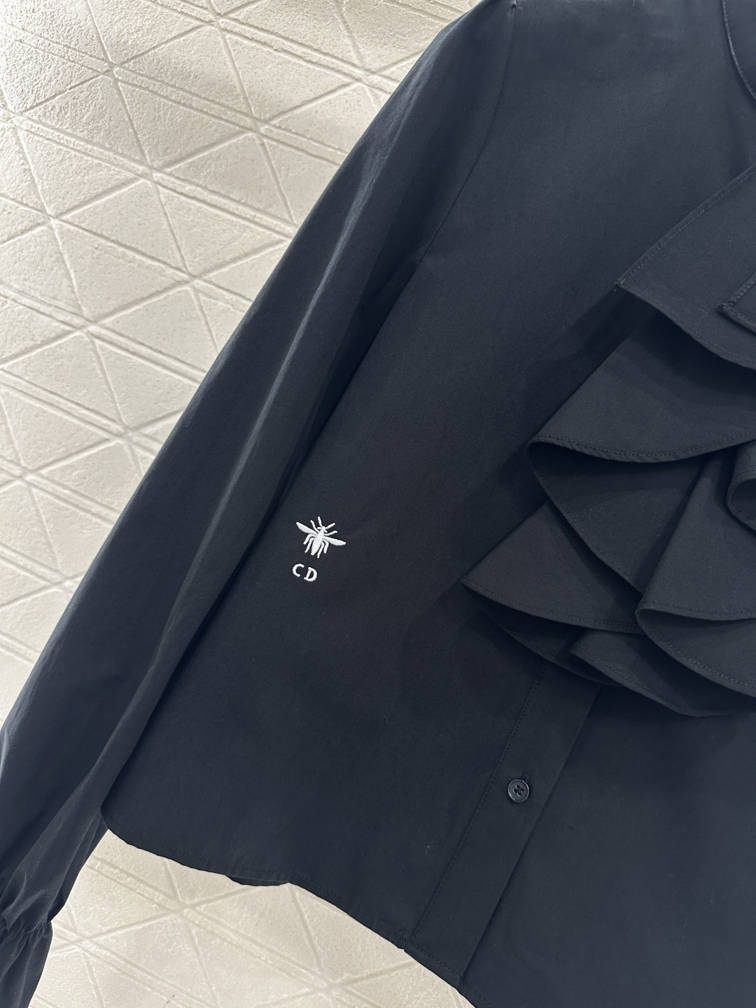 ♥Dio*♥2025新品上架 堆叠蛋糕领衬衣定制YB斜纹全棉材质，质感细腻，舒适透气，花边衬衫版型，大身