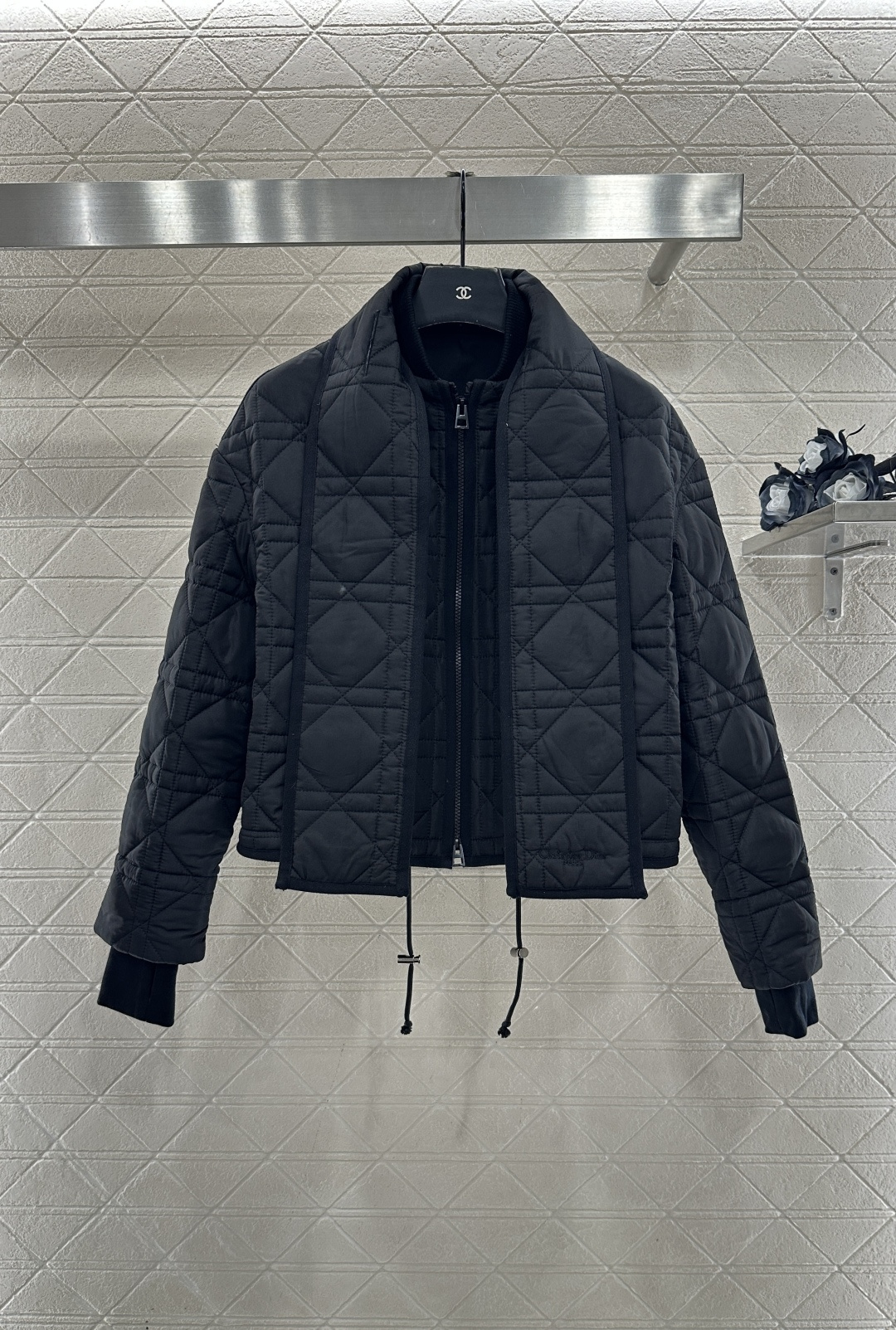 ♥Dio*♥2025新品上架可拆卸围巾藤格纹棉服外套定制YB防风防水尼龙材质，羽绒棉填充内里，整件轻盈保