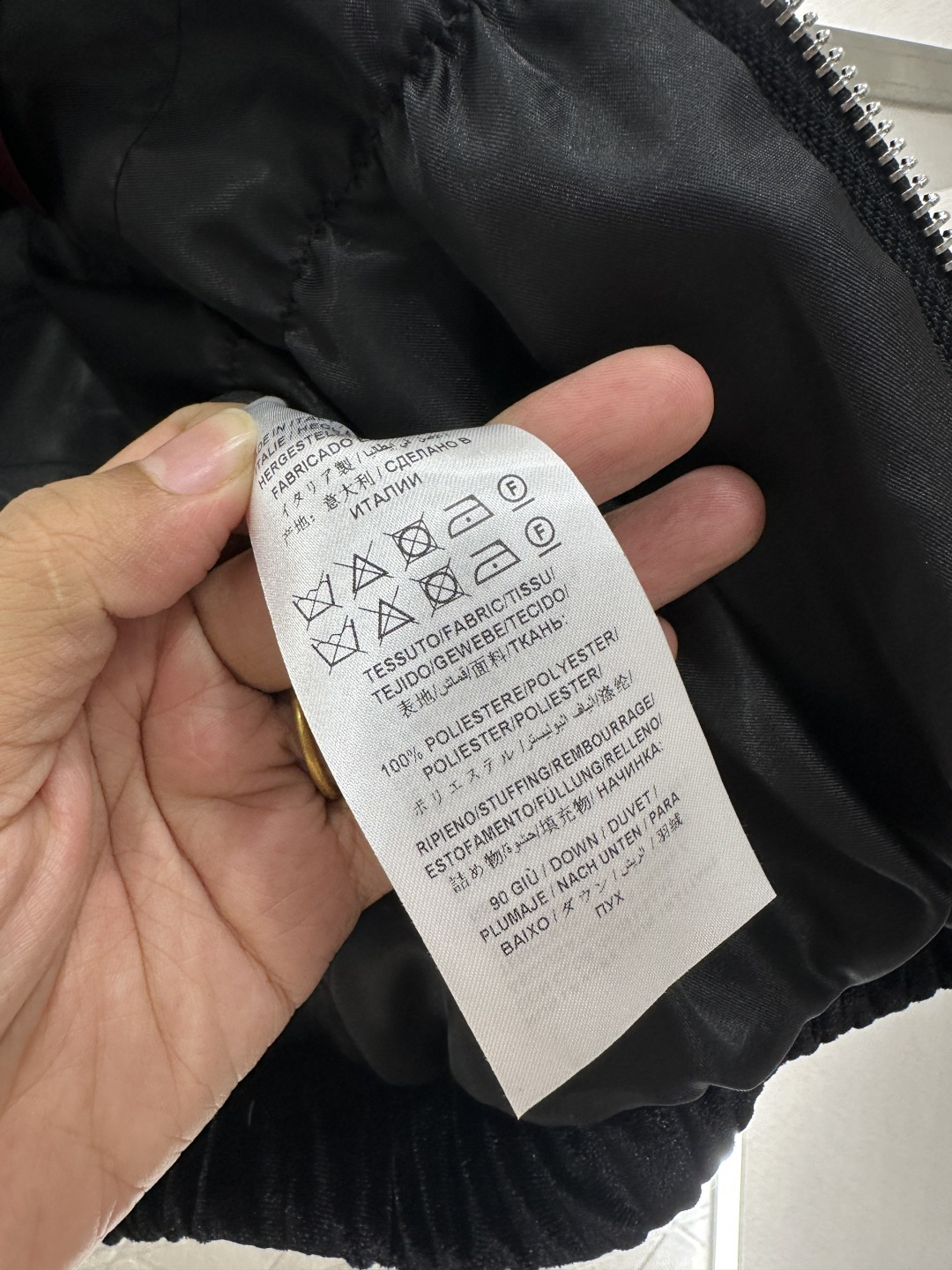 ♥Gucc*♥2025新品上架 丝绒泰迪翻领羽绒外套定制YB进口丝绒材质，质感光泽，滑爽舒适，短款翻领羽