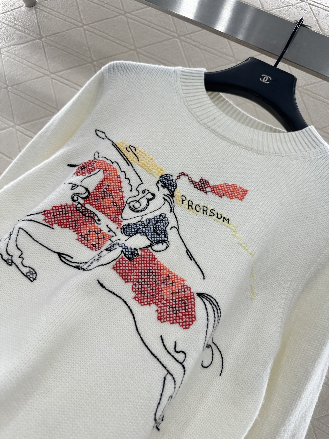 ♥BBR*♥2025新品上架 贺岁刺绣战马针织毛衣新年贺岁系列#定制YB羊毛纱线织造，穿搭舒适，质感十足