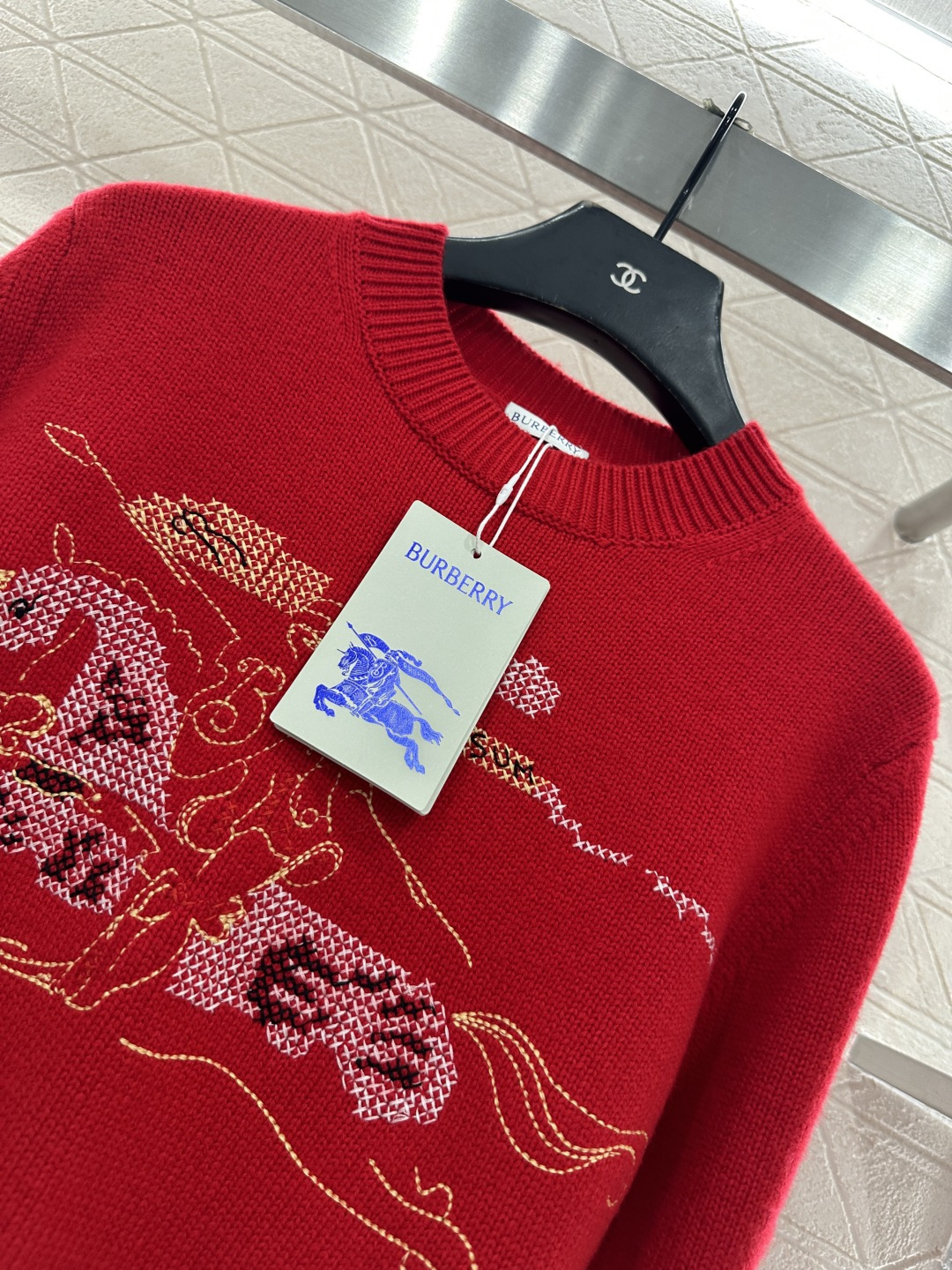 ♥BBR*♥2025新品上架 贺岁刺绣战马针织毛衣新年贺岁系列#定制YB羊毛纱线织造，穿搭舒适，质感十足