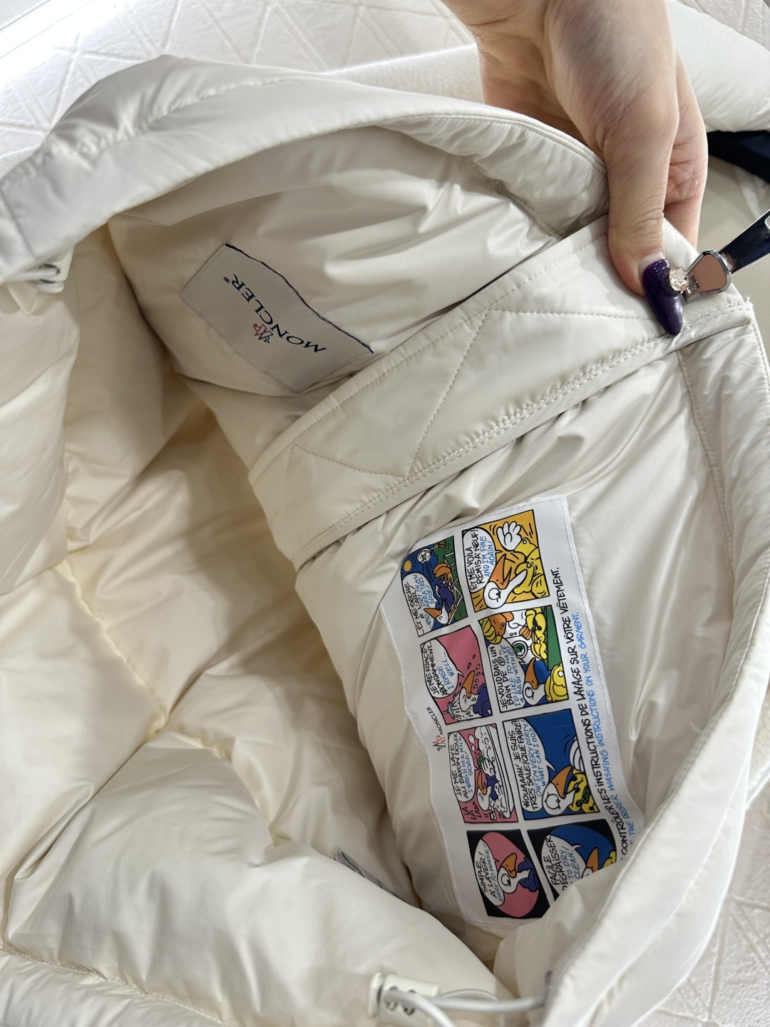 ♥Moncle*♥2025新品上架 泰迪羊羔拼接羽绒外套定制YB进口防风防水尼龙材质与泰迪毛拼接处理，内