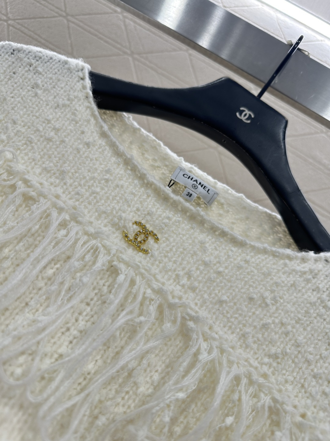 ♥Chane*♥2025新品上架 流苏层叠套头针织毛衣定制YB羊毛纱线织造，穿搭舒适，质感十足，圆领落肩