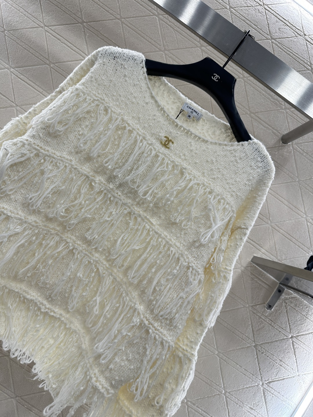 ♥Chane*♥2025新品上架 流苏层叠套头针织毛衣定制YB羊毛纱线织造，穿搭舒适，质感十足，圆领落肩