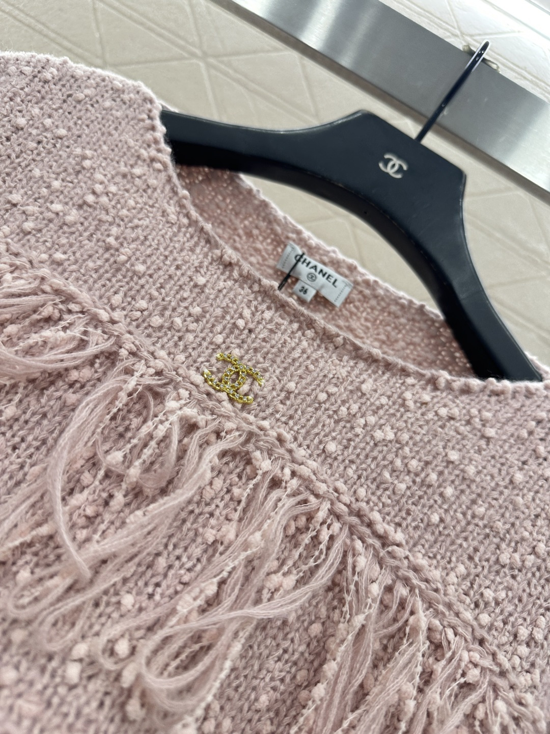 ♥Chane*♥2025新品上架 流苏层叠套头针织毛衣定制YB羊毛纱线织造，穿搭舒适，质感十足，圆领落肩