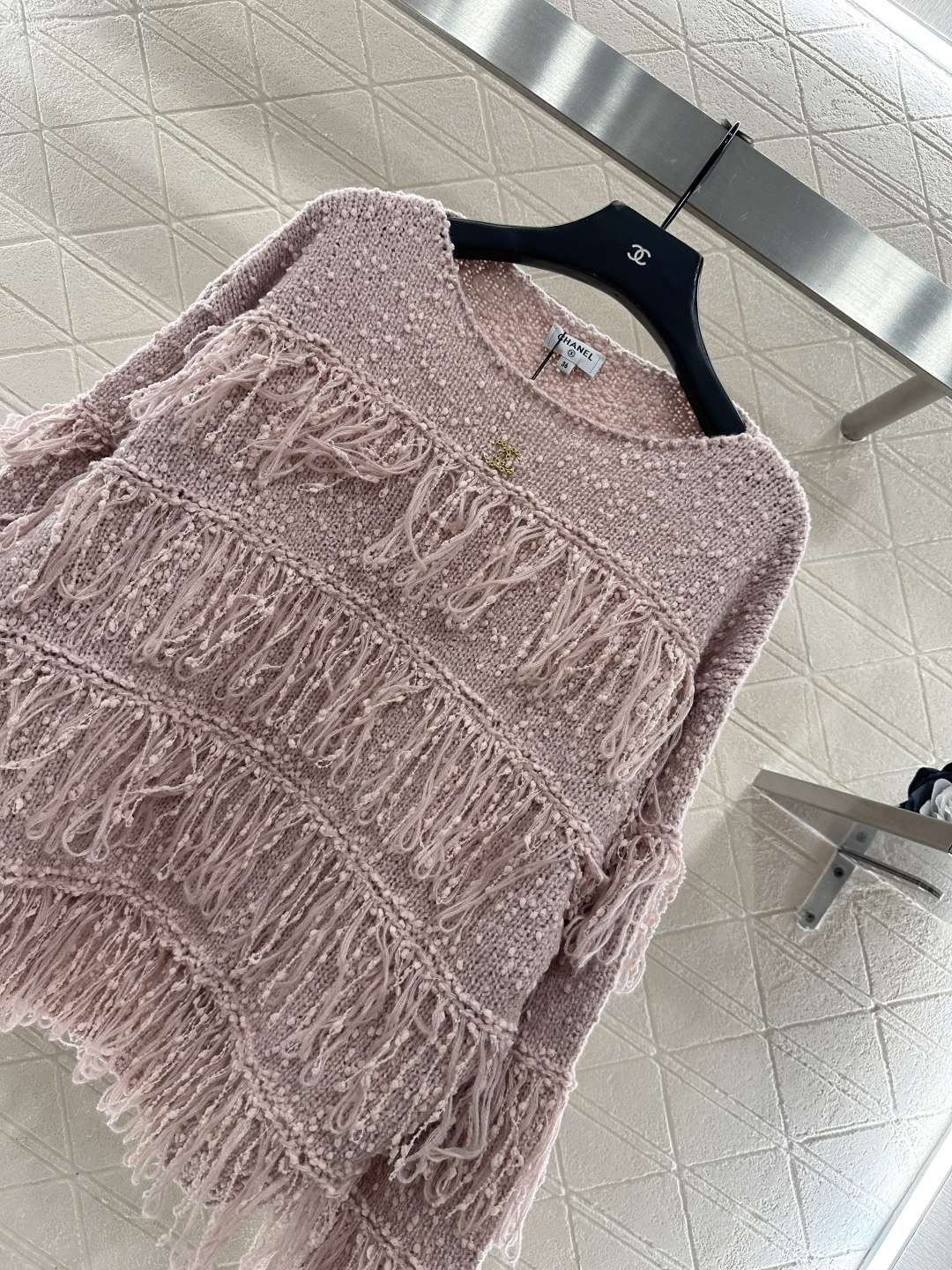 ♥Chane*♥2025新品上架 流苏层叠套头针织毛衣定制YB羊毛纱线织造，穿搭舒适，质感十足，圆领落肩