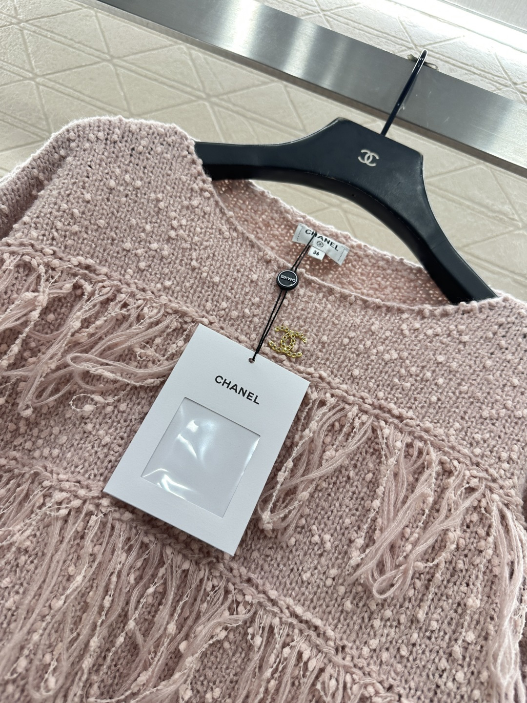 ♥Chane*♥2025新品上架 流苏层叠套头针织毛衣定制YB羊毛纱线织造，穿搭舒适，质感十足，圆领落肩