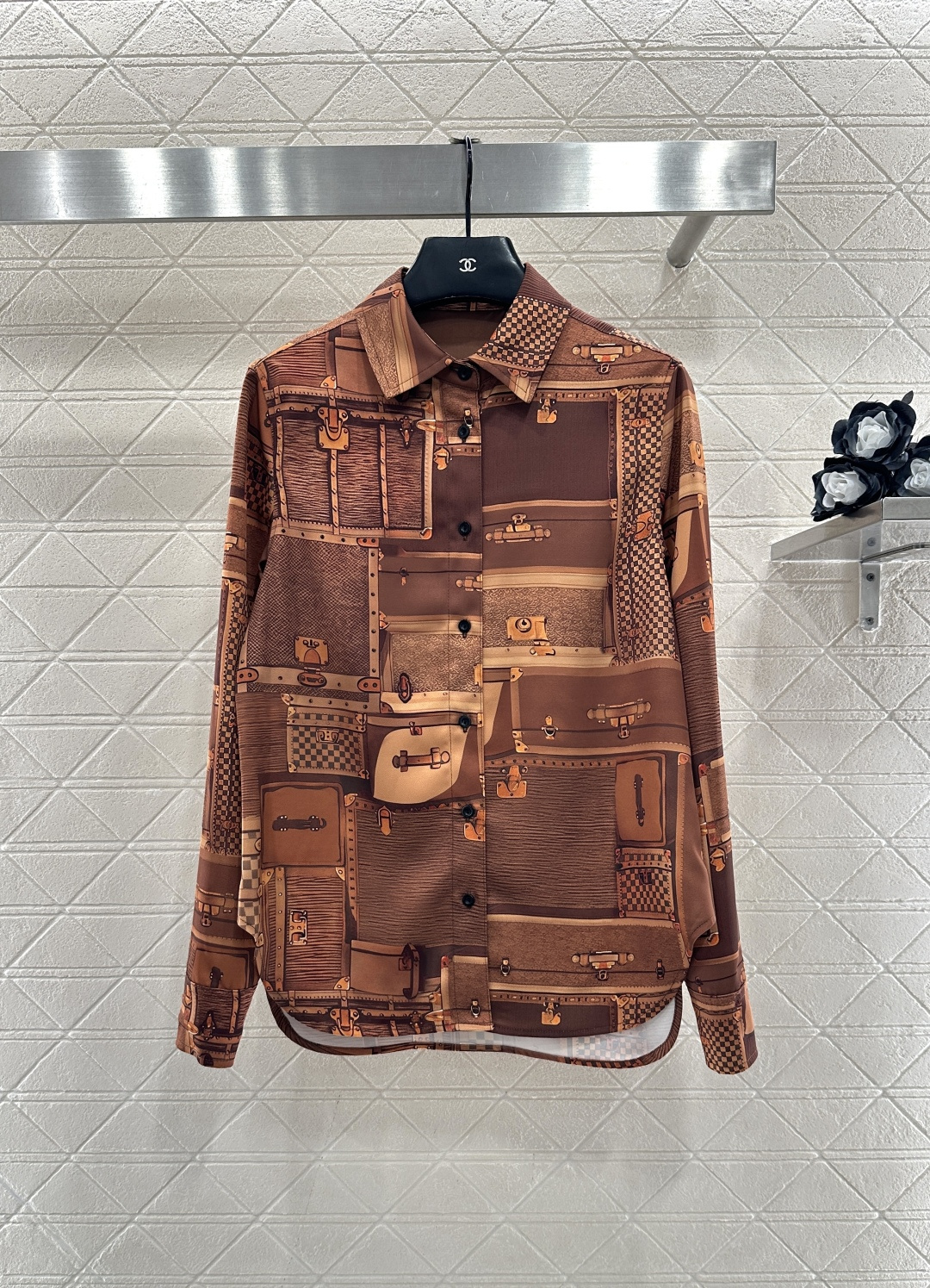 ♥Louis vuitto*♥2025新品上架 印花翻领衬衫长裤套装定制YB进口斜纹棉材质，质感细腻，垂