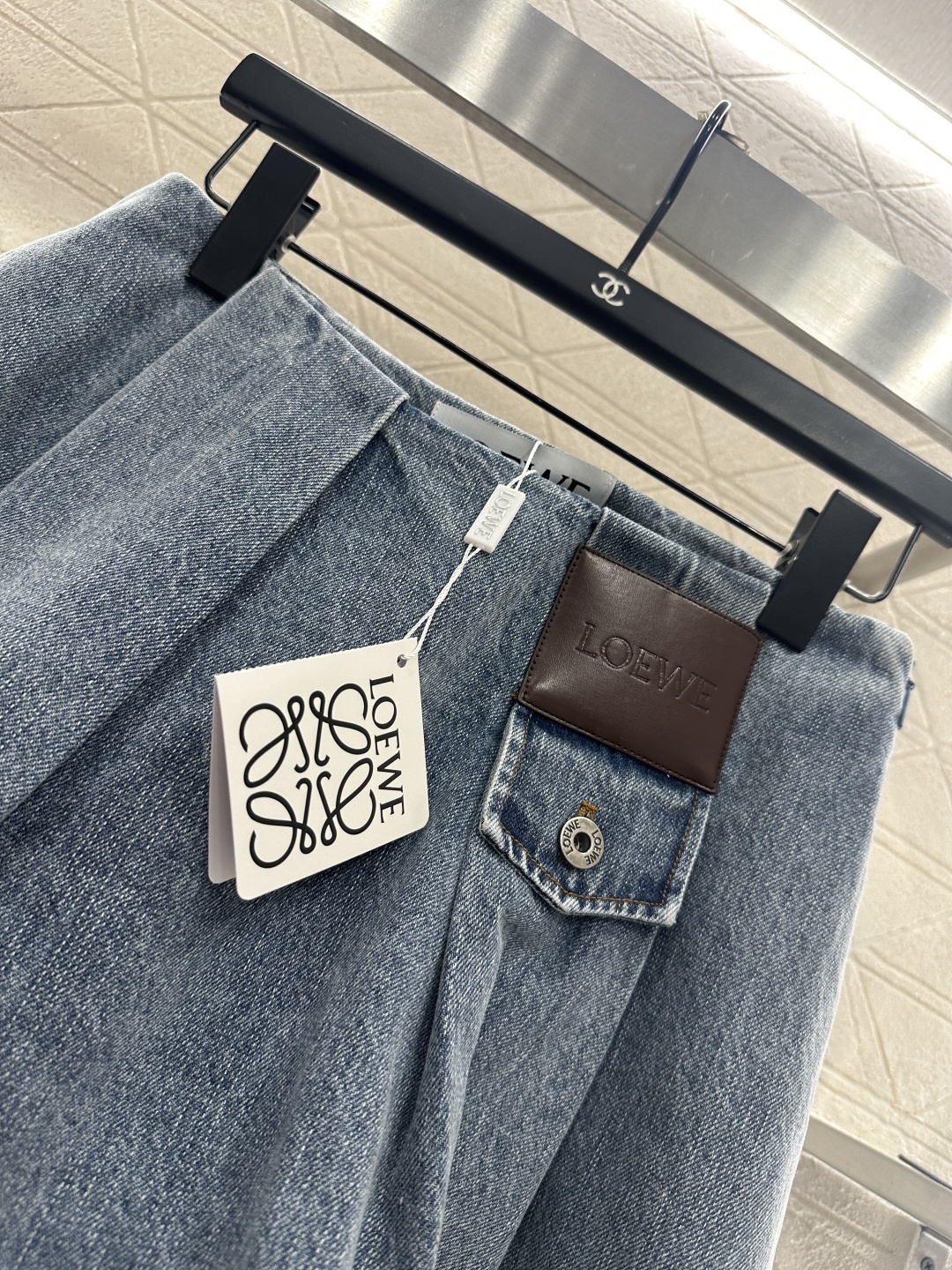 ♥Loew*♥2025新品上架 百褶A摆口袋皮牌短裙定制YB斜纹棉牛仔材质，穿搭舒适透气，挺括有型，酵素