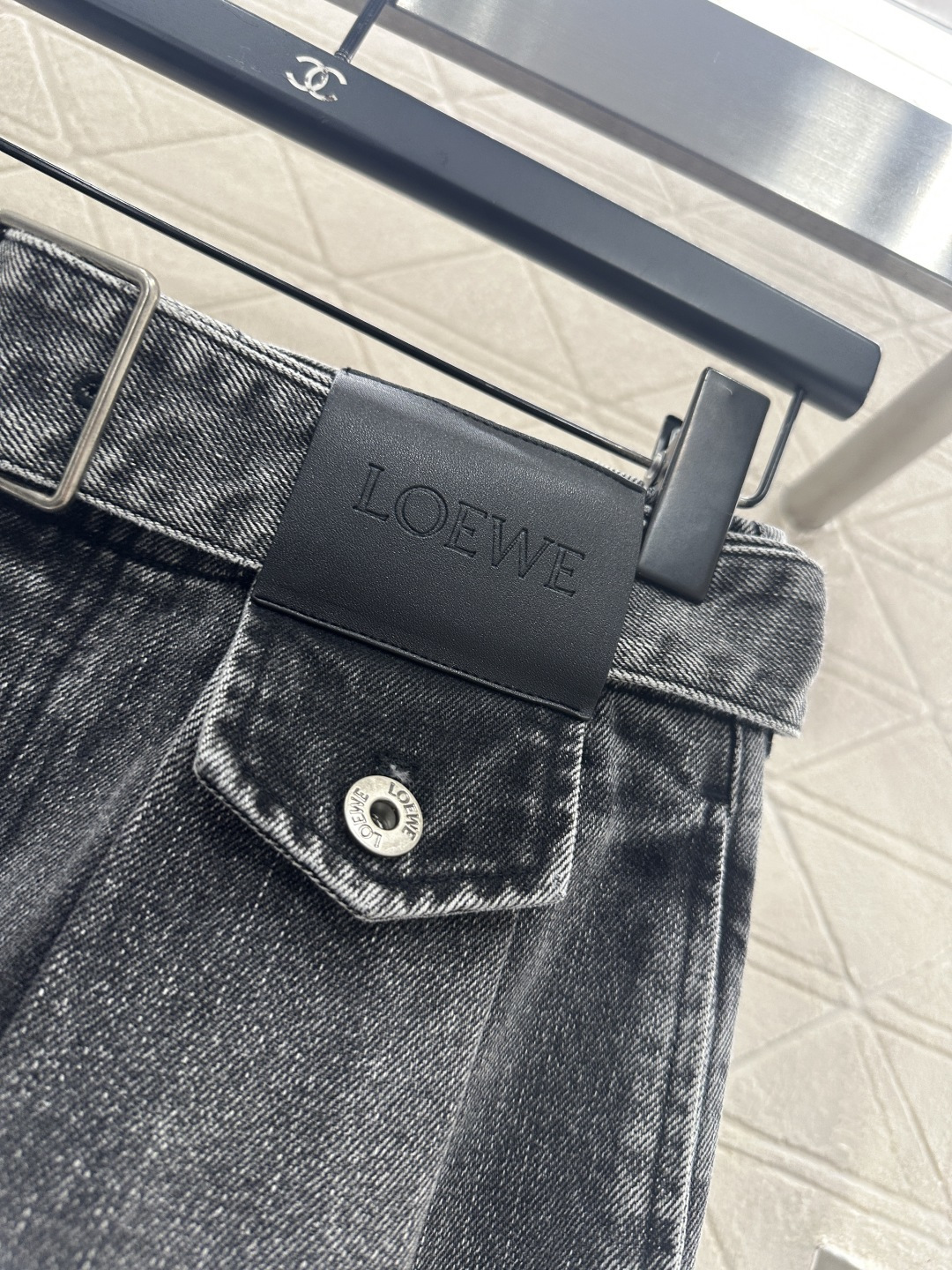 ♥Loew*♥2025新品上架 腰带萝卜阔腿长裤定制YB斜纹牛仔棉材质，穿搭舒适透气，挺括有型，腰间穿孔