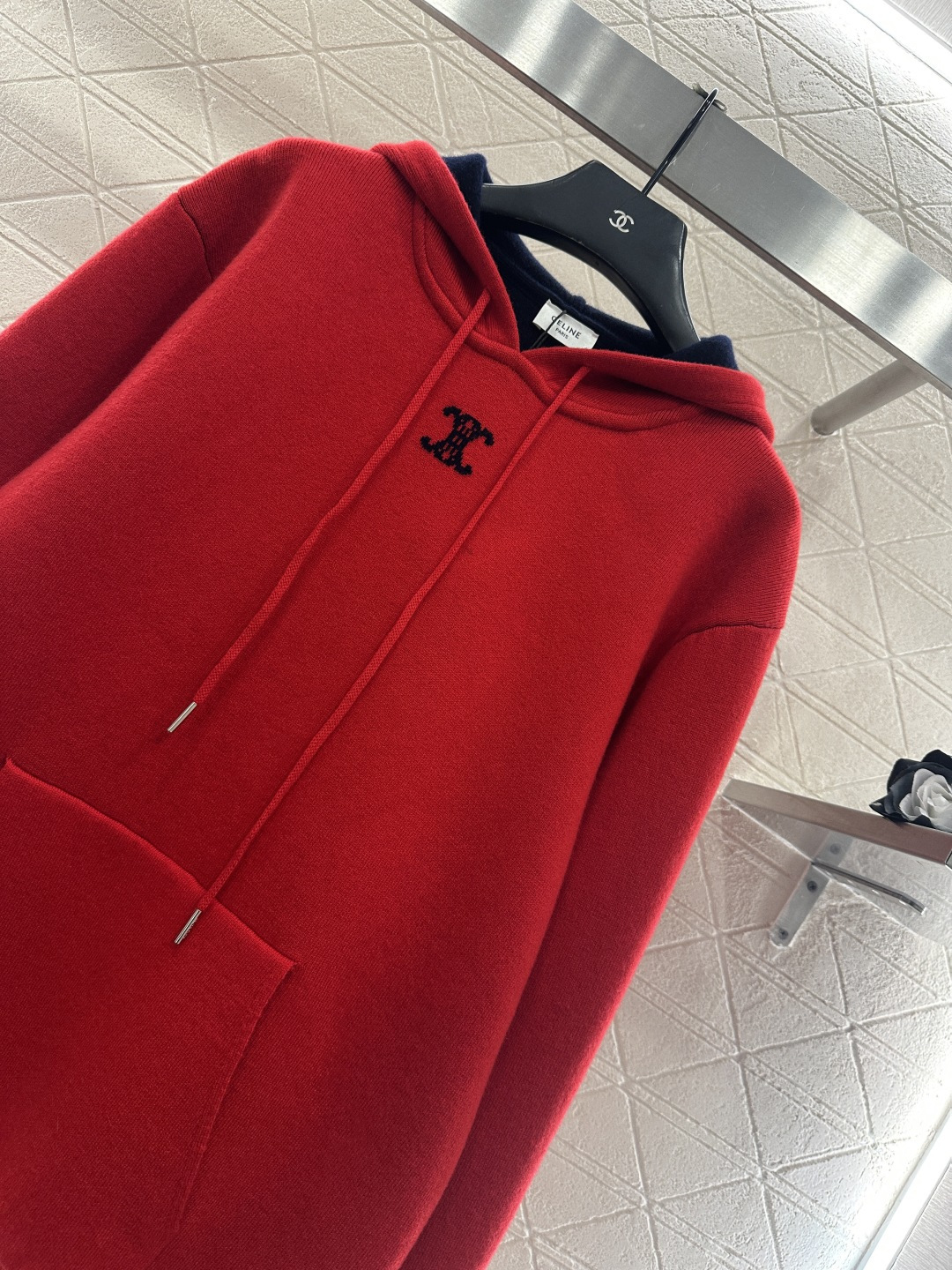 ♥Celin*♥2025新品上架 连帽抽绳针织套头毛衣定制YB羊绒羊毛纱线织造，质感细腻，穿搭舒适，连帽