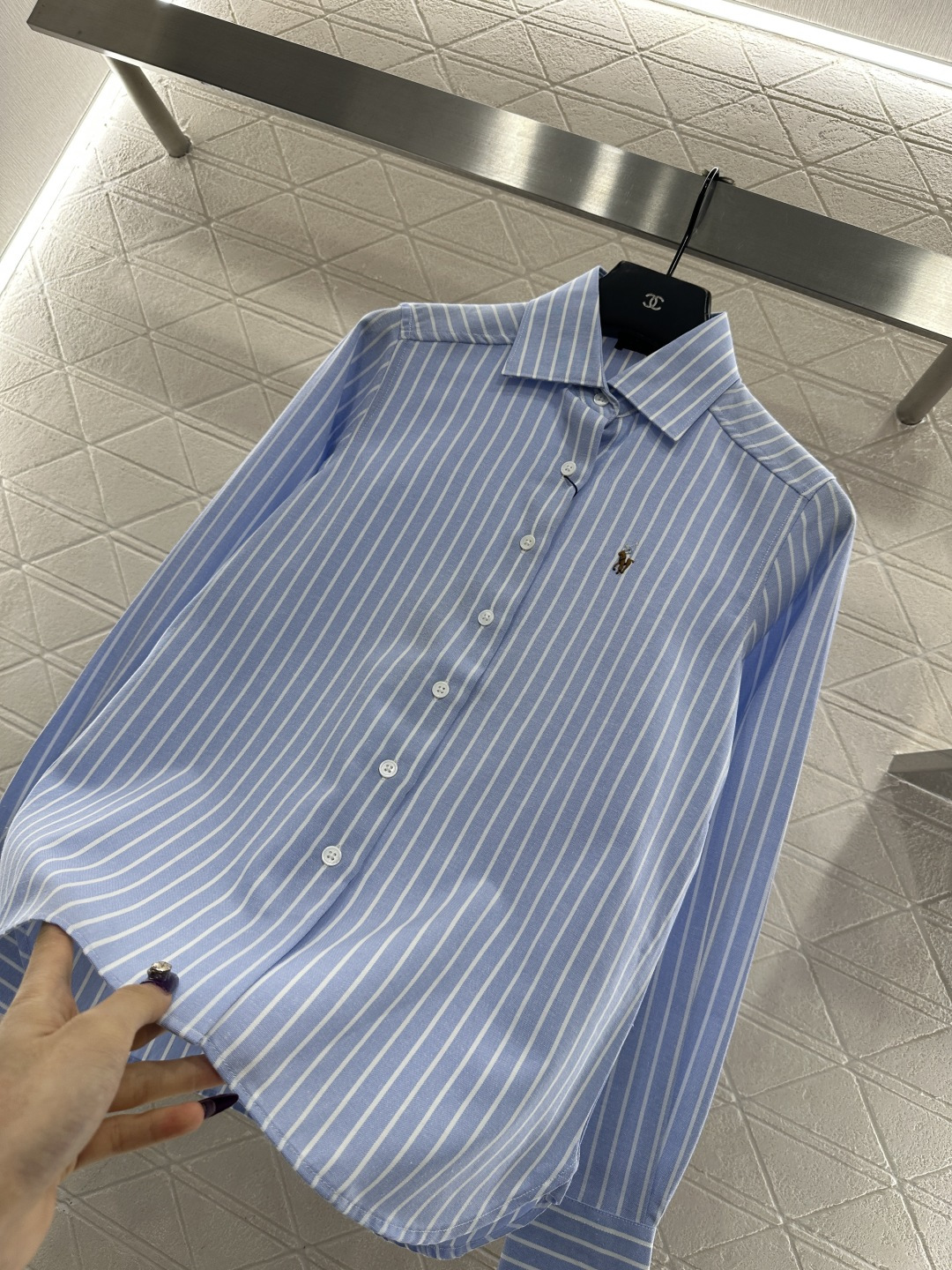 ♥RalP。h Lauren*♥2025新品上架 条纹长袖衬衫定制YB斜纹全棉材质，质感细腻，穿搭舒适，