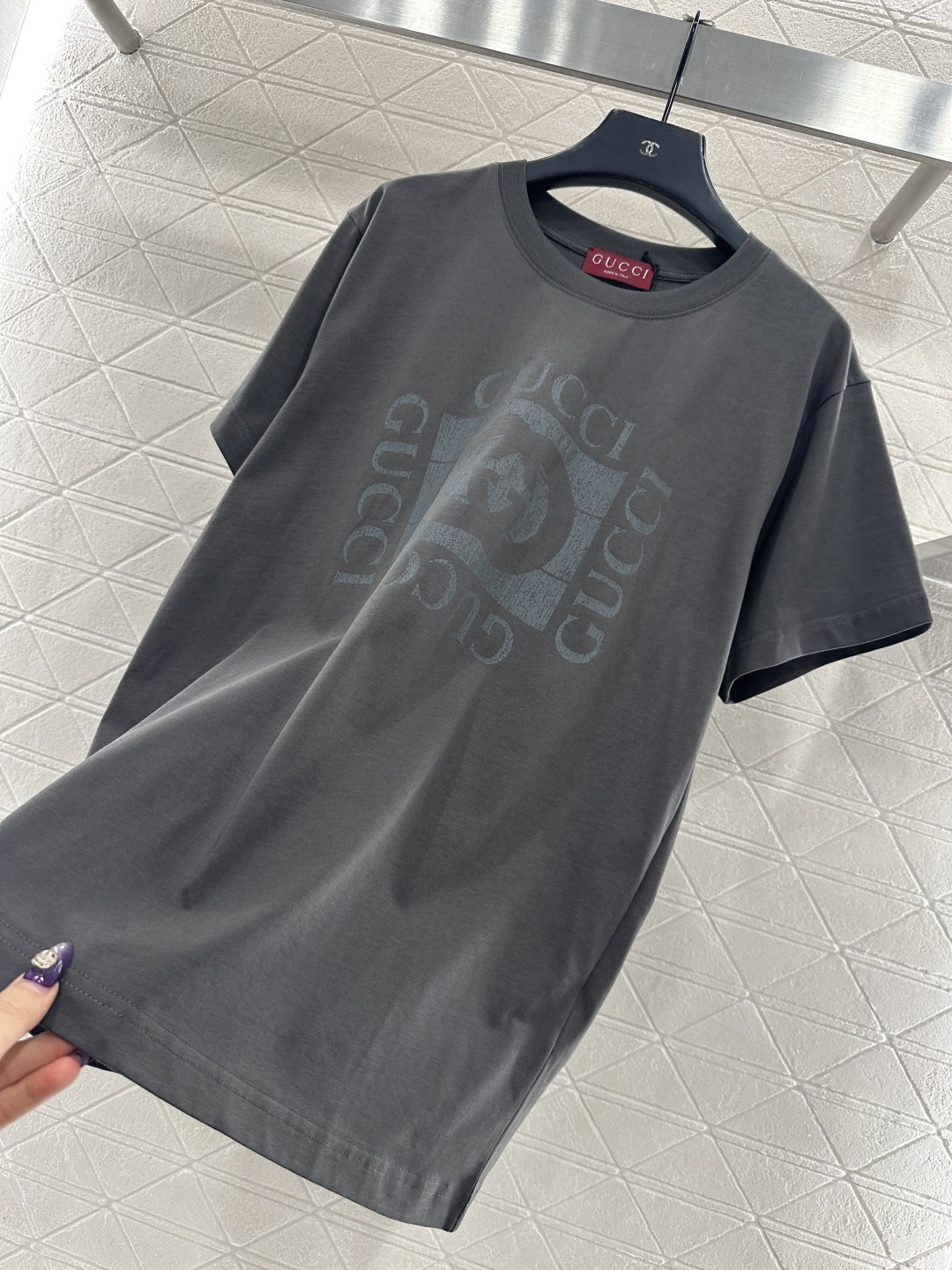 ♥Gucc*♥2025新品上架 做旧水洗印花𝑇𝑒𝑒定制YB原生全棉材质，透气舒适，质感十足，宽松廓形短袖