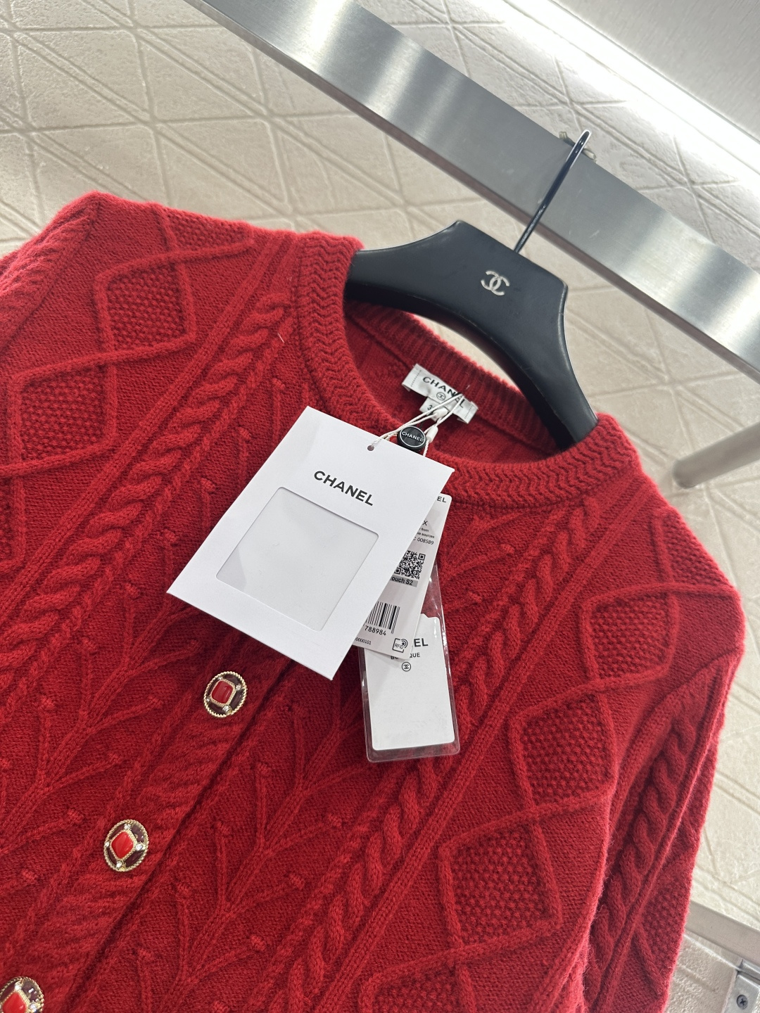 ♥Chane*♥2025新品上架 钩针圆领针织开衫25coco滑雪🎿系列#定制YB羊绒羊毛纱线织造，柔软