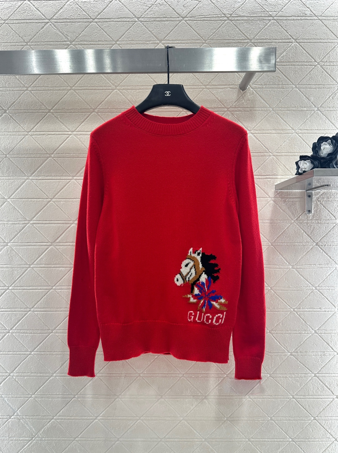 ♥Gucc*♥2025新品上架 贺岁圆领马年毛衣 新年贺岁系列#定制YB羊毛纱线材质，质感细腻，舒适保暖