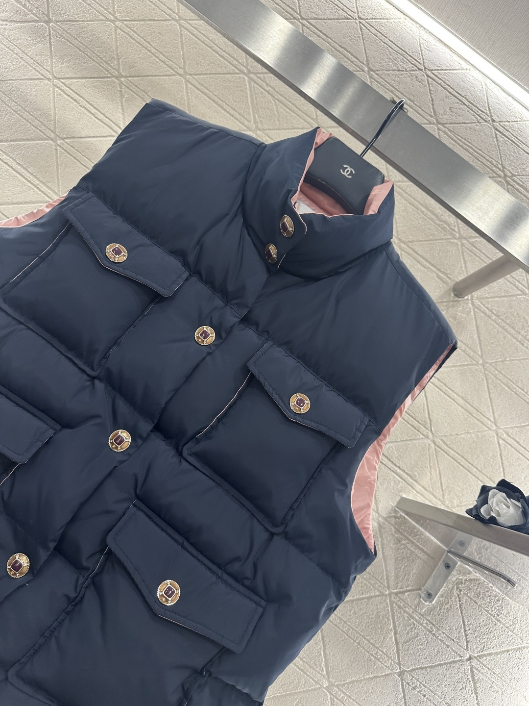 ♥Chane*♥2025新品上架 立领口袋羽绒马甲25coco滑雪🎿系列#定制YB防风防水尼龙材质，白鹅