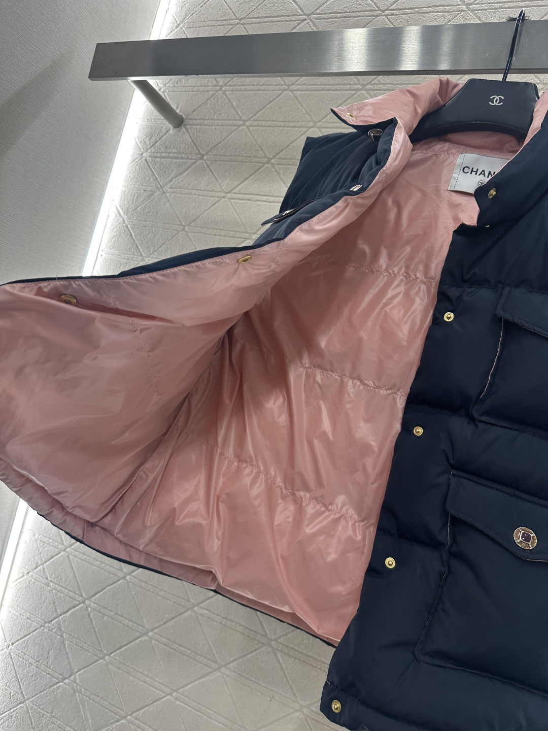 ♥Chane*♥2025新品上架 立领口袋羽绒马甲25coco滑雪🎿系列#定制YB防风防水尼龙材质，白鹅