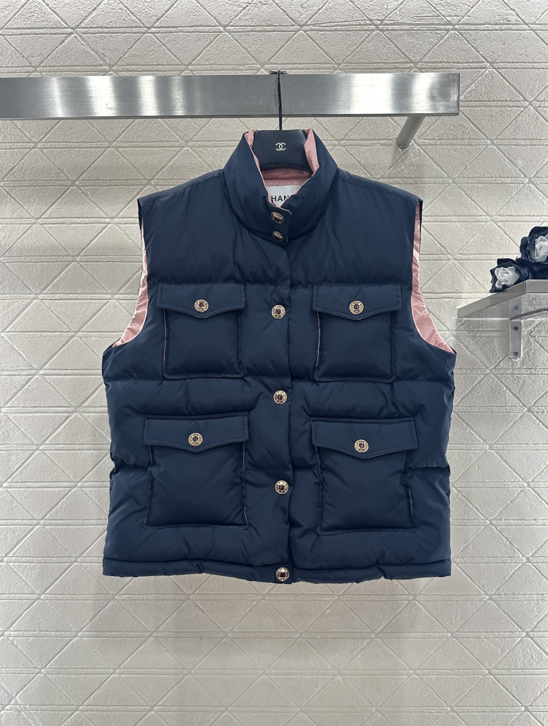 ♥Chane*♥2025新品上架 立领口袋羽绒马甲25coco滑雪🎿系列#定制YB防风防水尼龙材质，白鹅