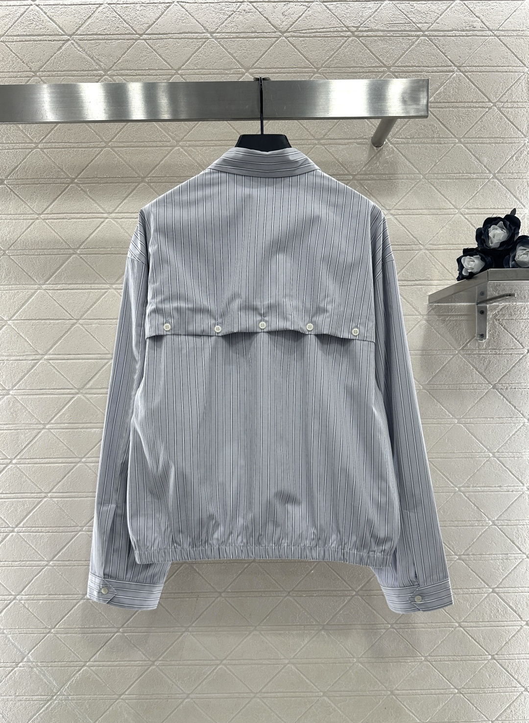 ♥Miumi*♥2025新品上架 对条翻领外套抽绳半裙套装定制YB斜纹全棉材质，质感舒适，穿搭有型，翻领