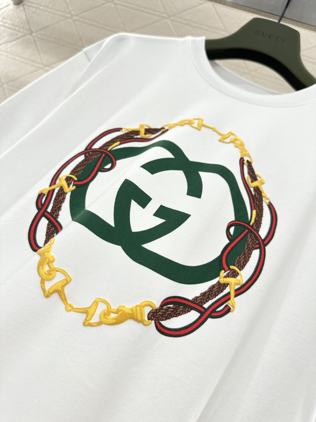 ♥Gucc*♥2026新品上架 贺岁起泡印花圆领𝑇𝑒𝑒新年贺岁系列#定制YB原生全棉材质，透气舒适，质感
