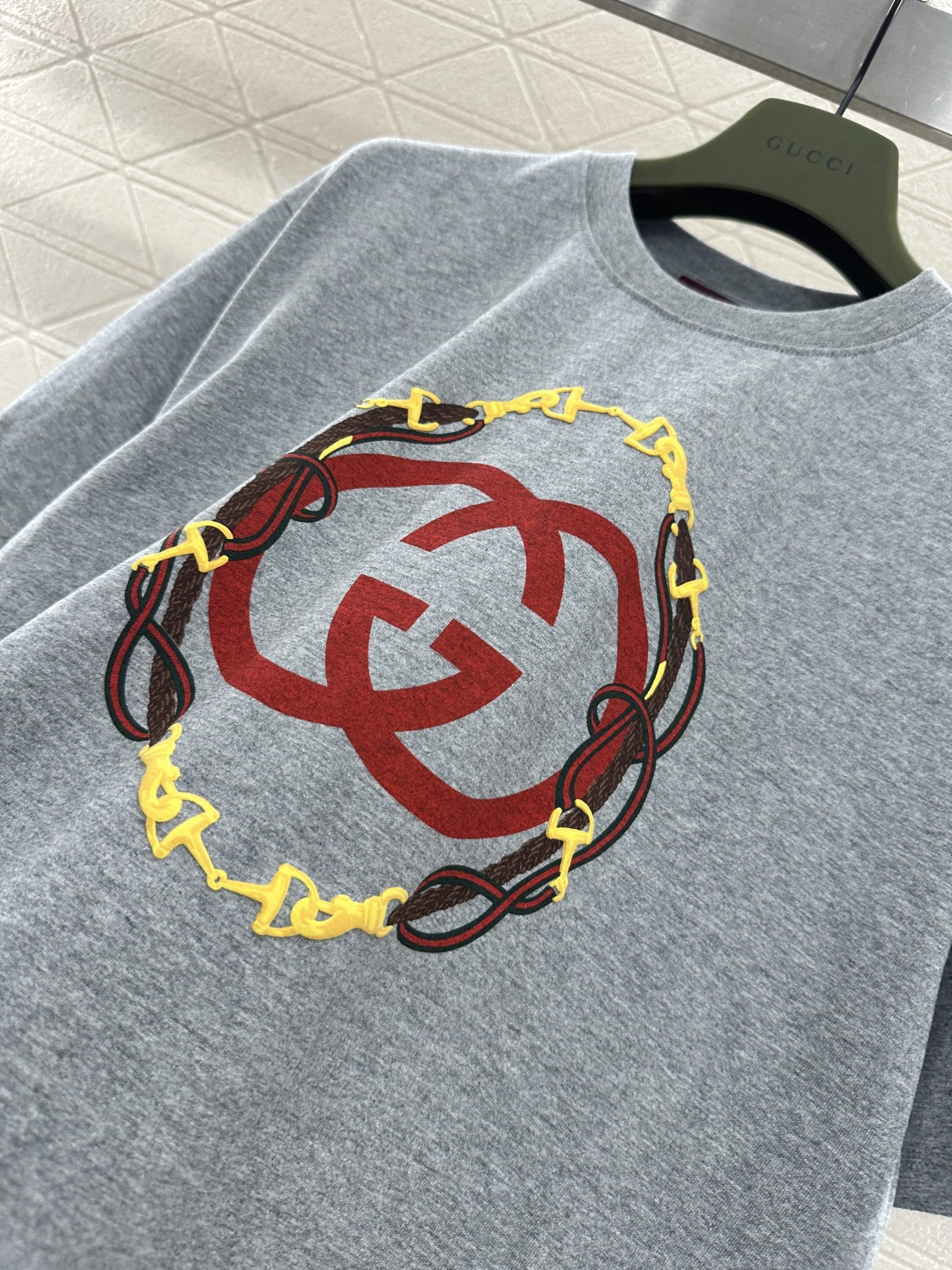 ♥Gucc*♥2026新品上架 贺岁起泡印花圆领𝑇𝑒𝑒新年贺岁系列#定制YB原生全棉材质，透气舒适，质感