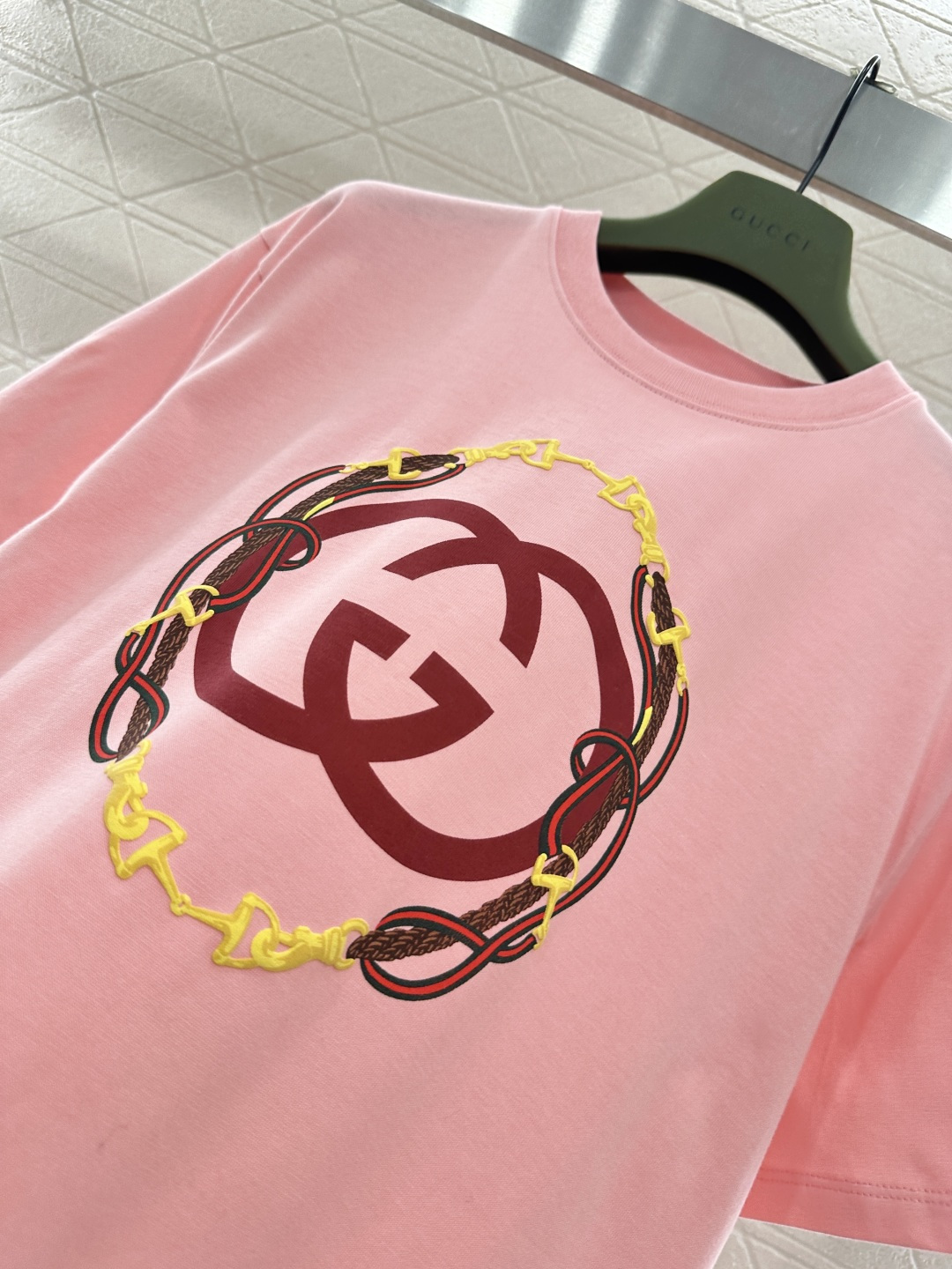 ♥Gucc*♥2026新品上架 贺岁起泡印花圆领𝑇𝑒𝑒新年贺岁系列#定制YB原生全棉材质，透气舒适，质感