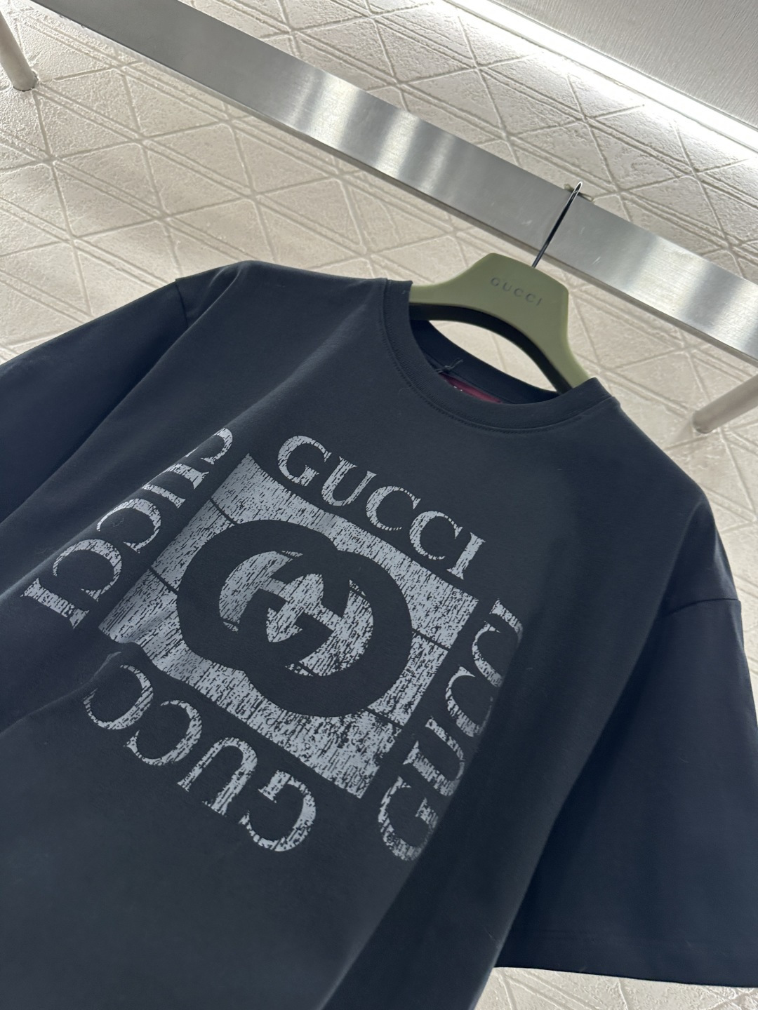 ♥Gucc*♥2026新品上架 做旧水洗印花𝑇𝑒𝑒定制YB原生全棉材质，透气舒适，质感十足，宽松短袖T恤