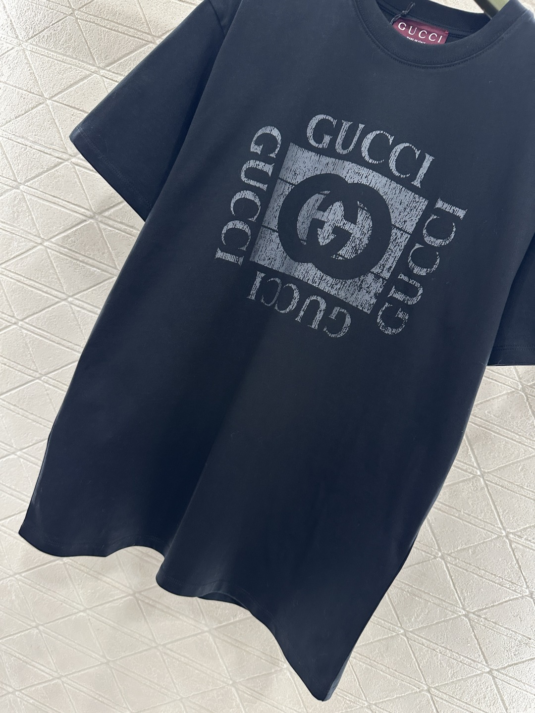 ♥Gucc*♥2026新品上架 做旧水洗印花𝑇𝑒𝑒定制YB原生全棉材质，透气舒适，质感十足，宽松短袖T恤