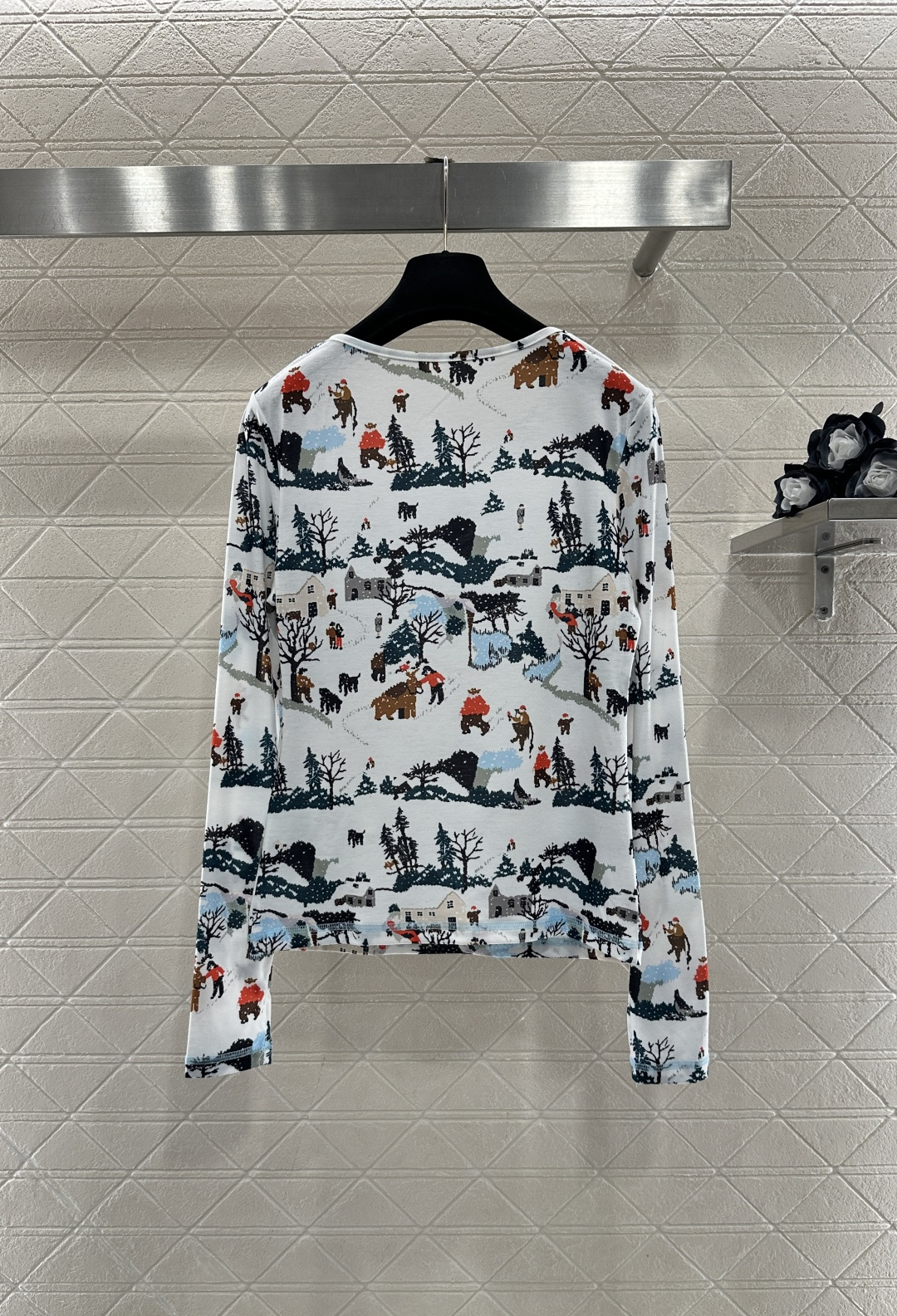 ♥Chane*♥2025新品上架 圆领滑雪印花上衣25coco圣诞滑雪🎿系列#定制YB进口棉毛材质，质感