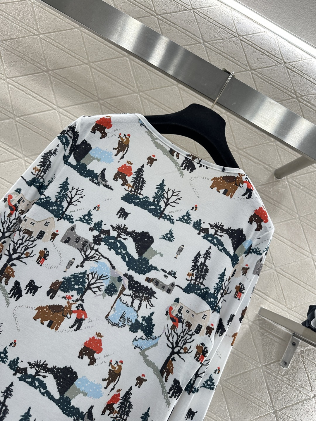 ♥Chane*♥2025新品上架 圆领滑雪印花上衣25coco圣诞滑雪🎿系列#定制YB进口棉毛材质，质感