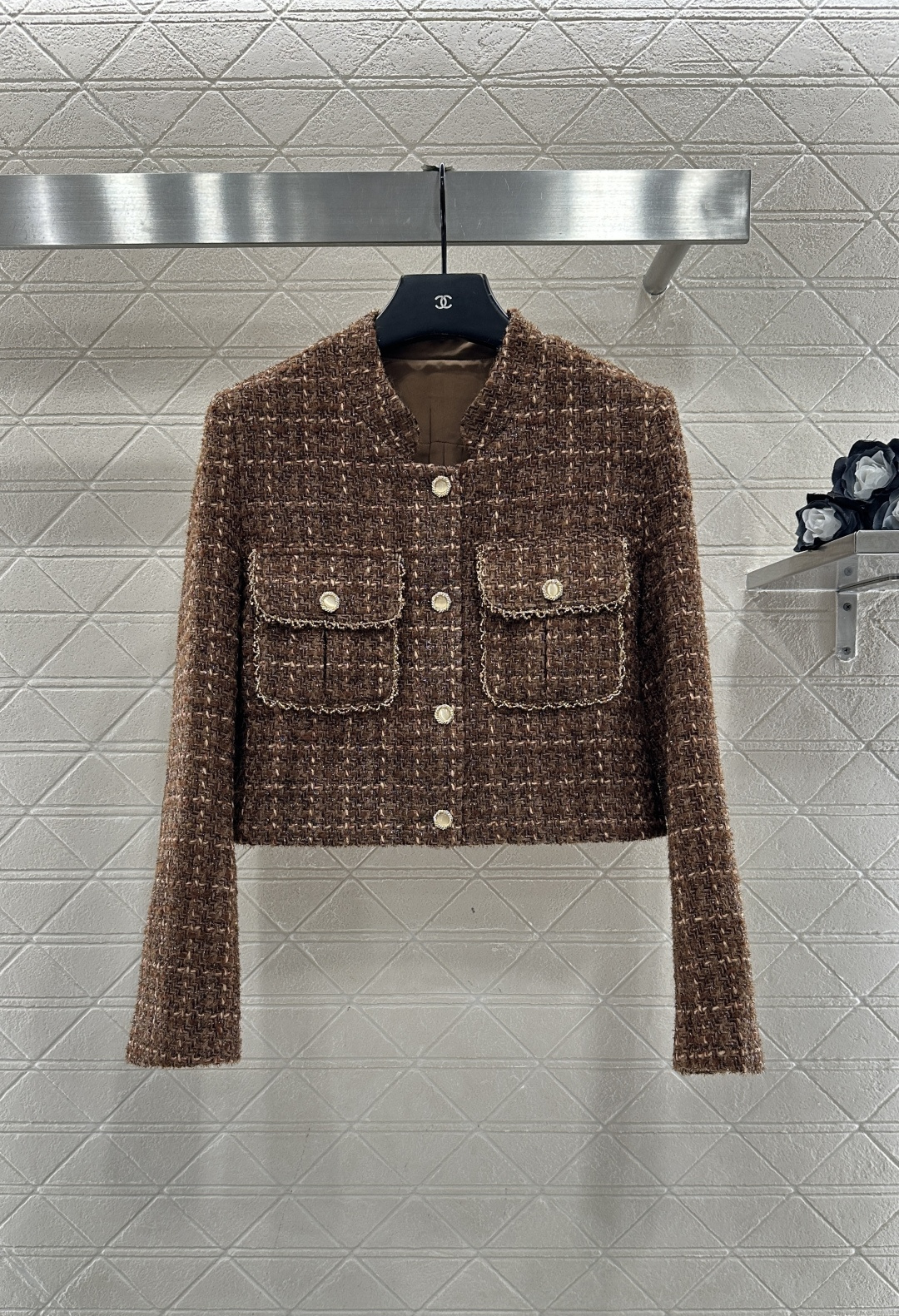 ♥Chane*♥2025新品上架 立领编织外套半裙套装定制YB进口粗纺毛呢材质，质感高级，品相十足，立领
