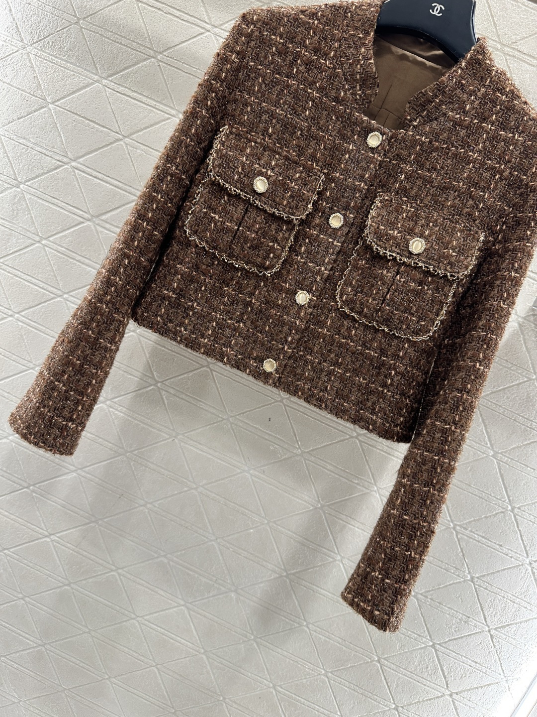 ♥Chane*♥2025新品上架 立领编织外套半裙套装定制YB进口粗纺毛呢材质，质感高级，品相十足，立领