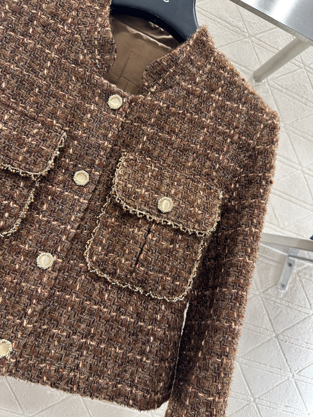 ♥Chane*♥2025新品上架 立领编织外套半裙套装定制YB进口粗纺毛呢材质，质感高级，品相十足，立领