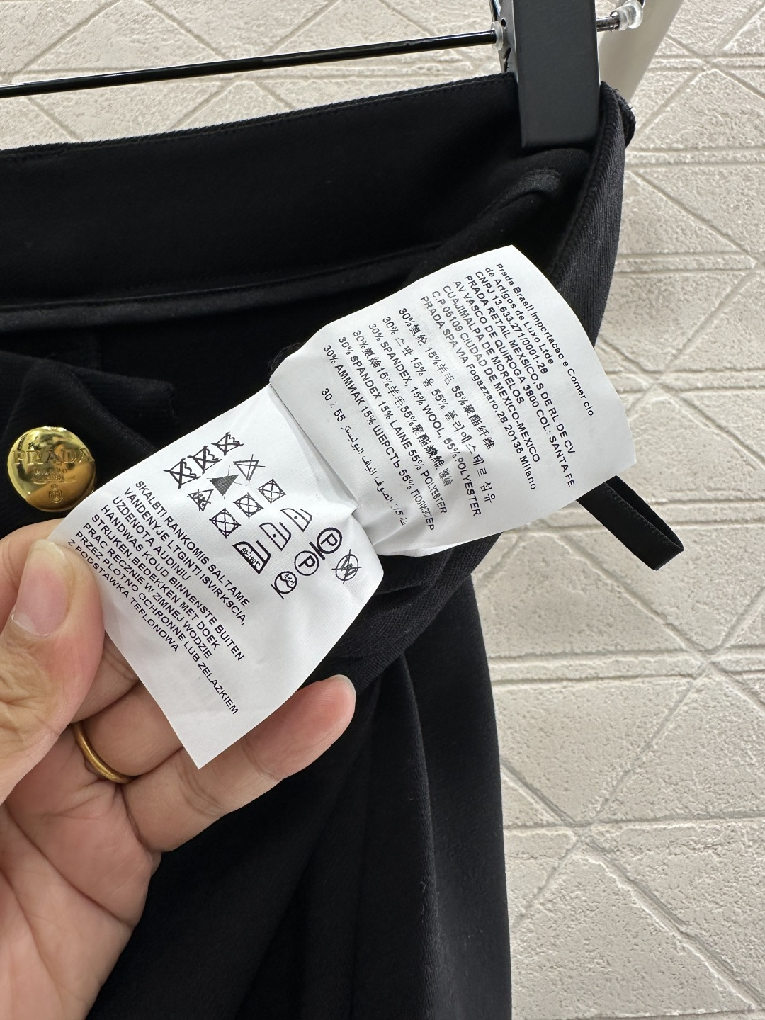 ♥Prad*♥2025新品上架 微喇修身高腰长裤定制YB进口混纺材质，面料柔挺舒适，挺括有型，高腰长裤版