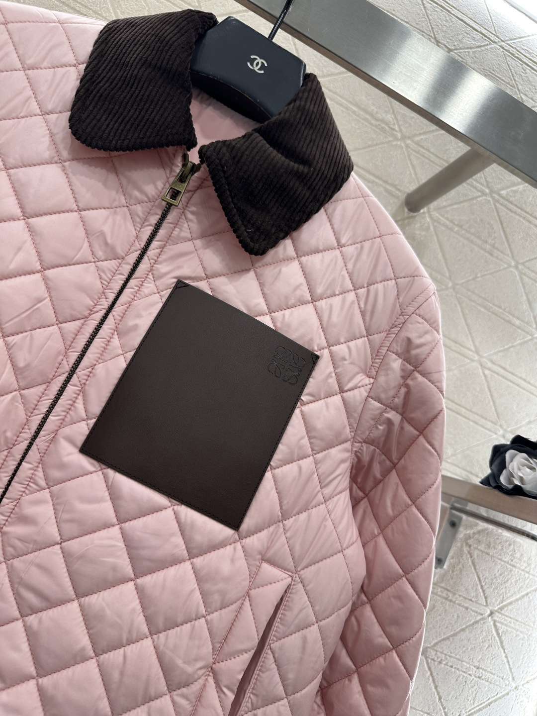 ♥Loew*♥2025新品上架 灯芯绒领菱格棉服外套定制YB防风防水尼龙材质，羽绒棉填充内里，整件轻盈保