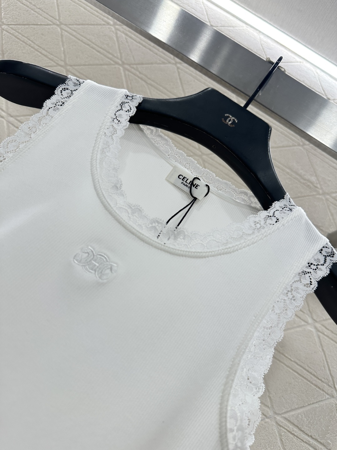 ♥Celin*♥2026新品上架 圆领蕾丝花边背心定制YB弹力全棉材质，柔软舒适，弹力十足，圆领U领背心