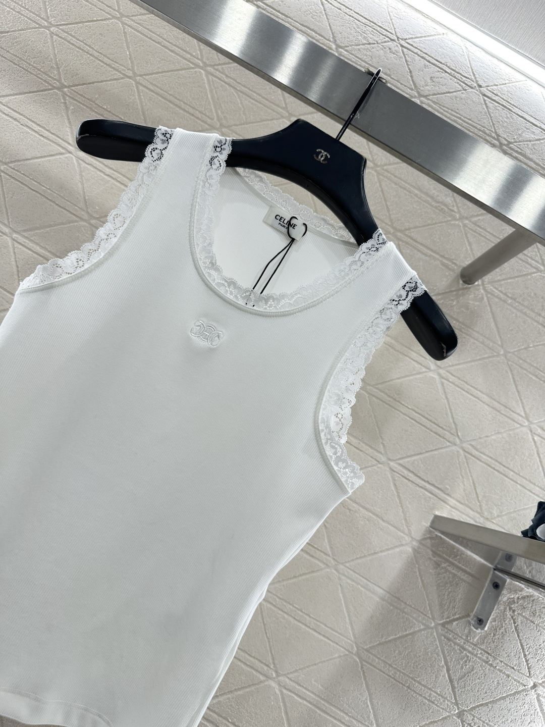 ♥Celin*♥2026新品上架 圆领蕾丝花边背心定制YB弹力全棉材质，柔软舒适，弹力十足，圆领U领背心