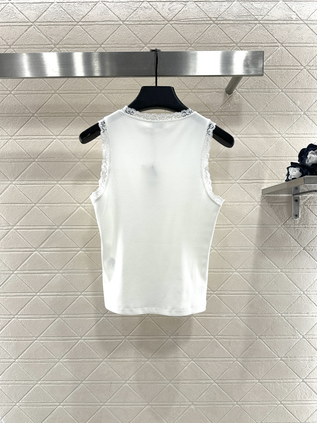 ♥Celin*♥2026新品上架 圆领蕾丝花边背心定制YB弹力全棉材质，柔软舒适，弹力十足，圆领U领背心