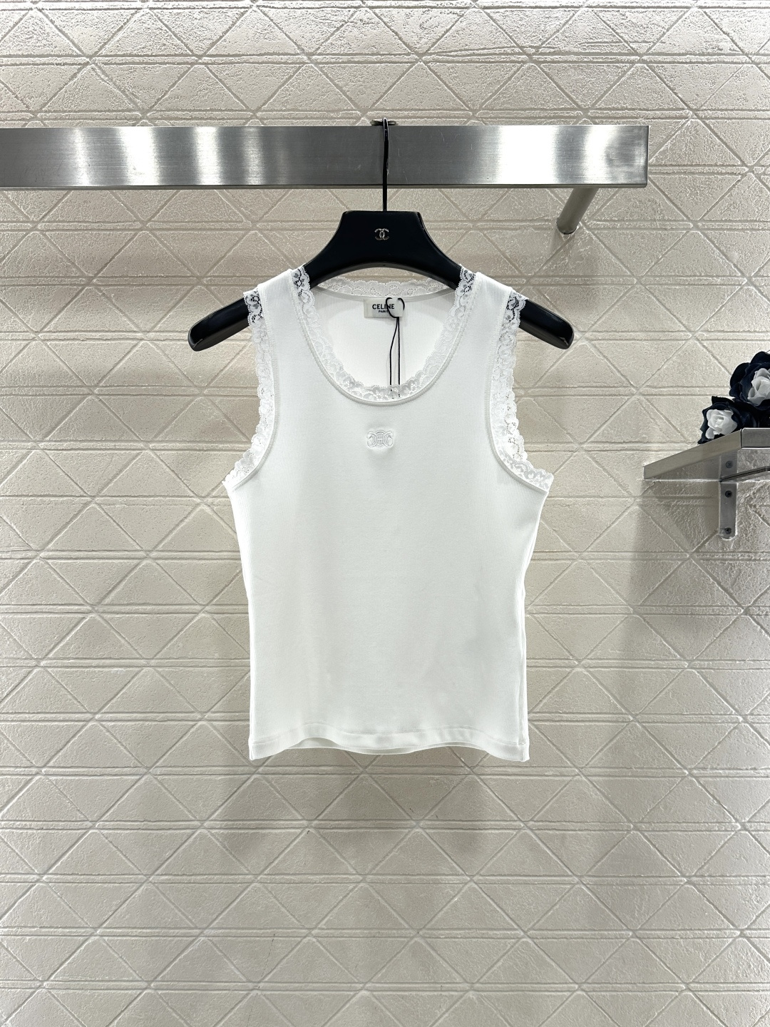 ♥Celin*♥2026新品上架 圆领蕾丝花边背心定制YB弹力全棉材质，柔软舒适，弹力十足，圆领U领背心