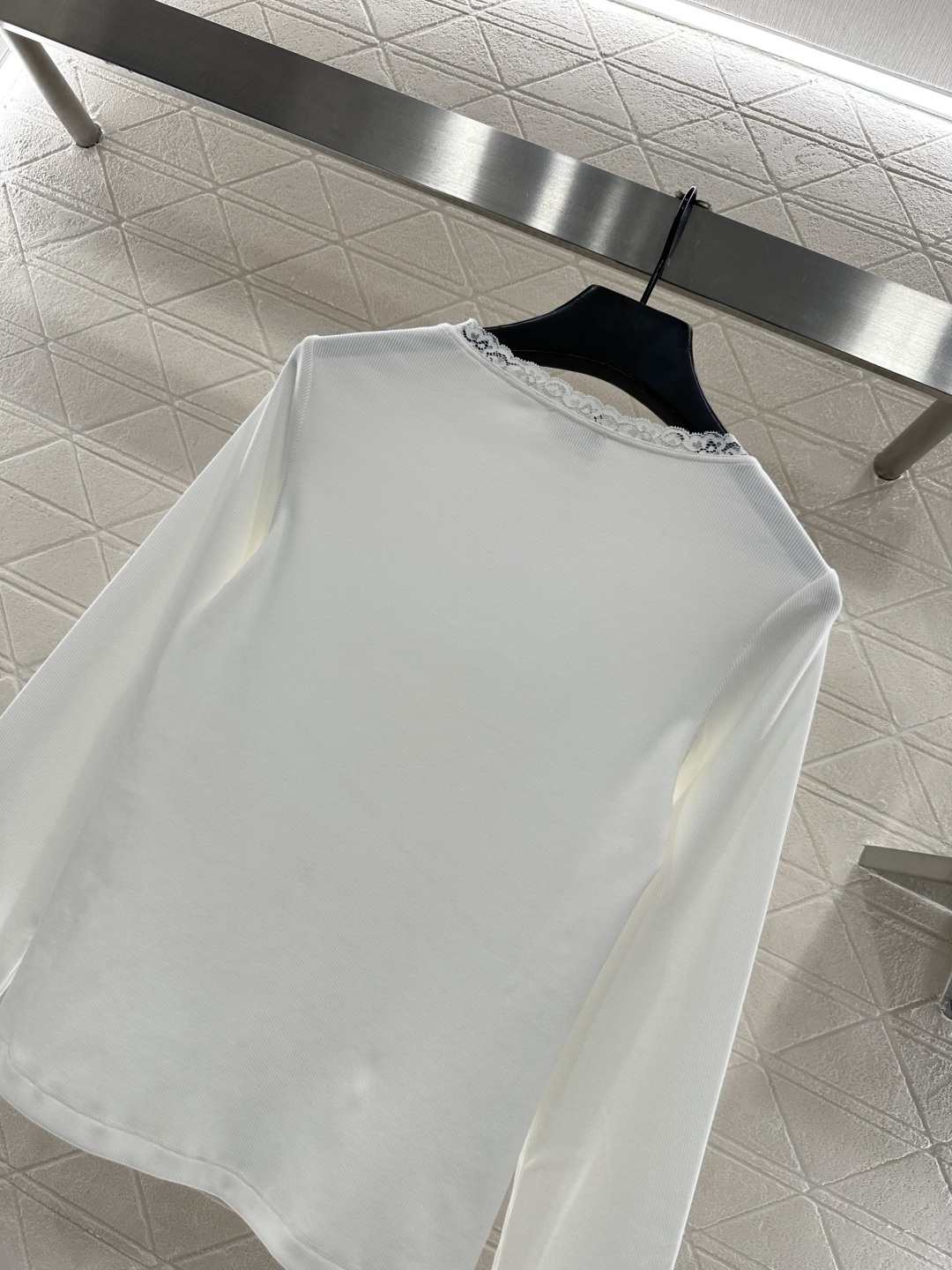 ♥Celin*♥2026新品上架 圆领蕾丝花边上衣定制YB弹力全棉材质，柔软舒适，弹力十足，圆领长袖上衣