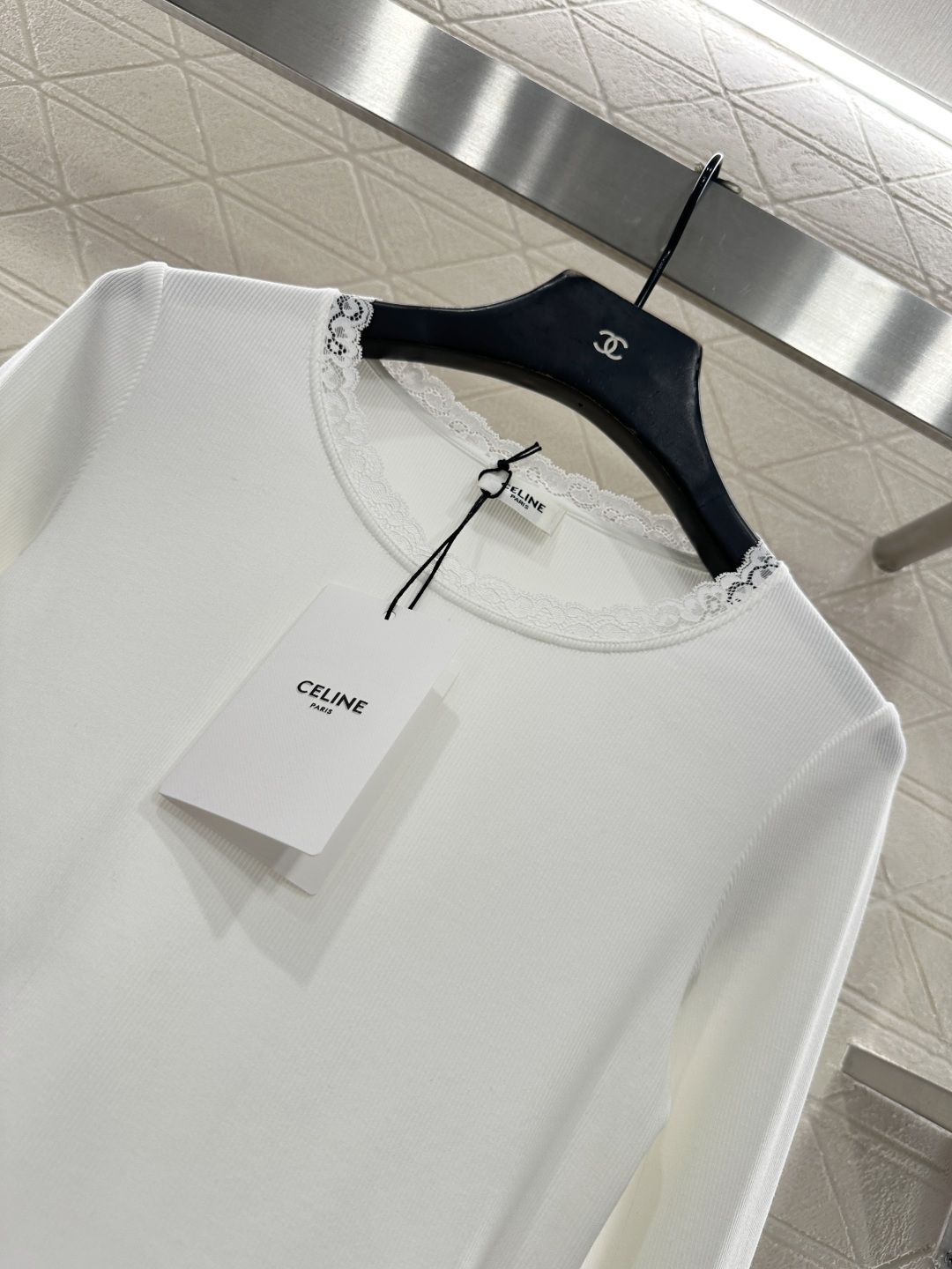 ♥Celin*♥2026新品上架 圆领蕾丝花边上衣定制YB弹力全棉材质，柔软舒适，弹力十足，圆领长袖上衣