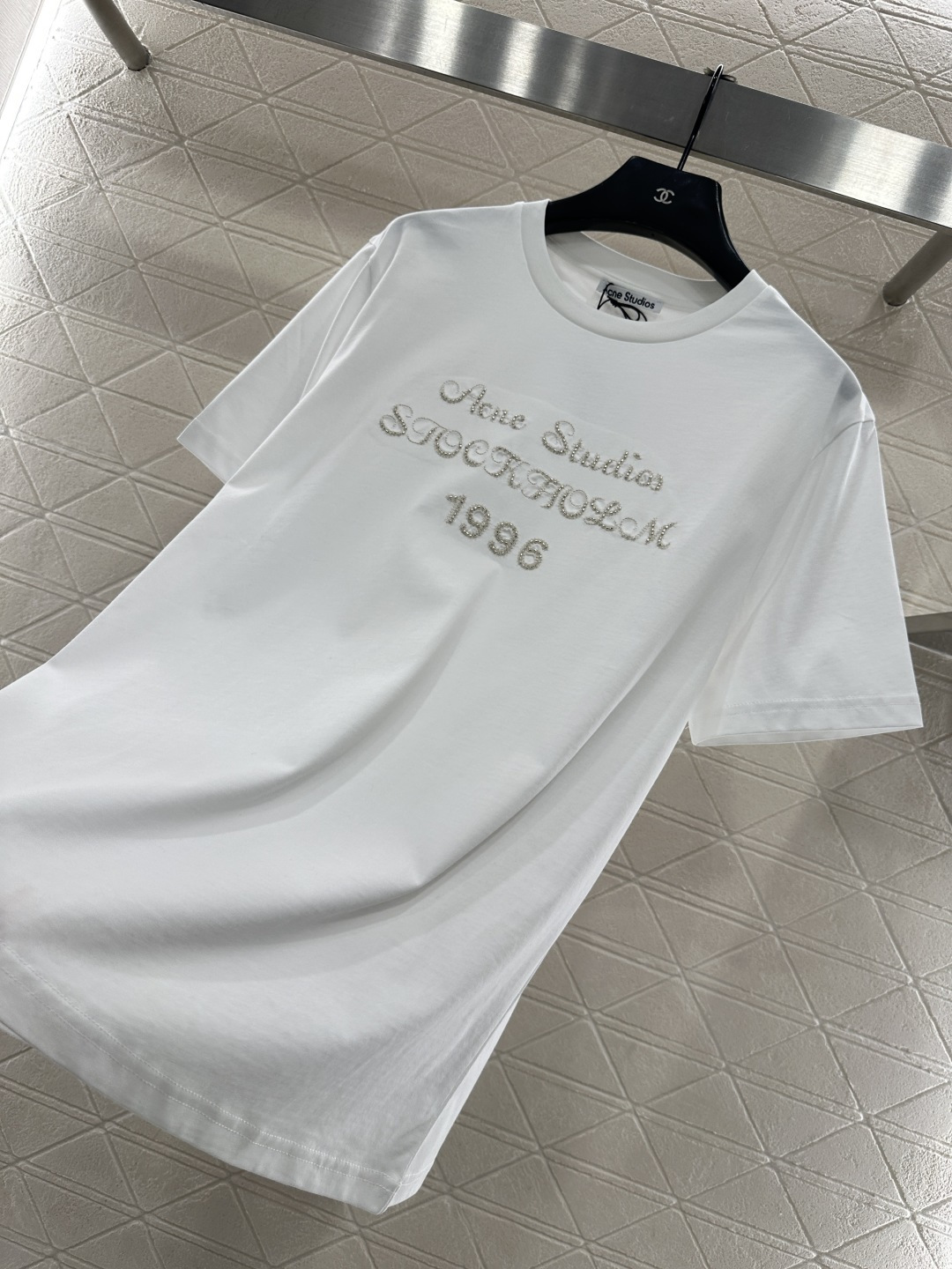 ♥Acne studio*♥2026新品上架 订珠花体徽标𝑇𝑒𝑒定制YB丝光全棉材质，质感细腻，舒适透气