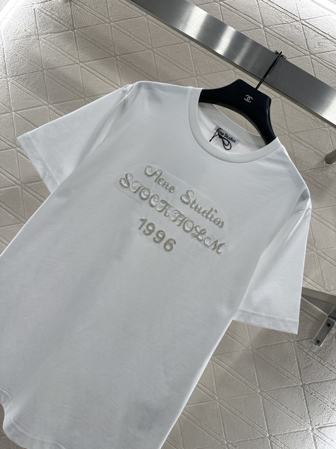 ♥Acne studio*♥2026新品上架 订珠花体徽标𝑇𝑒𝑒定制YB丝光全棉材质，质感细腻，舒适透气