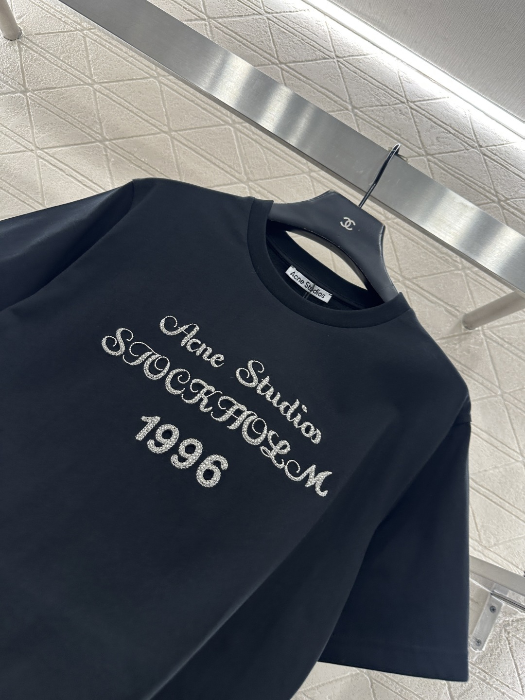 ♥Acne studio*♥2026新品上架 订珠花体徽标𝑇𝑒𝑒定制YB丝光全棉材质，质感细腻，舒适透气