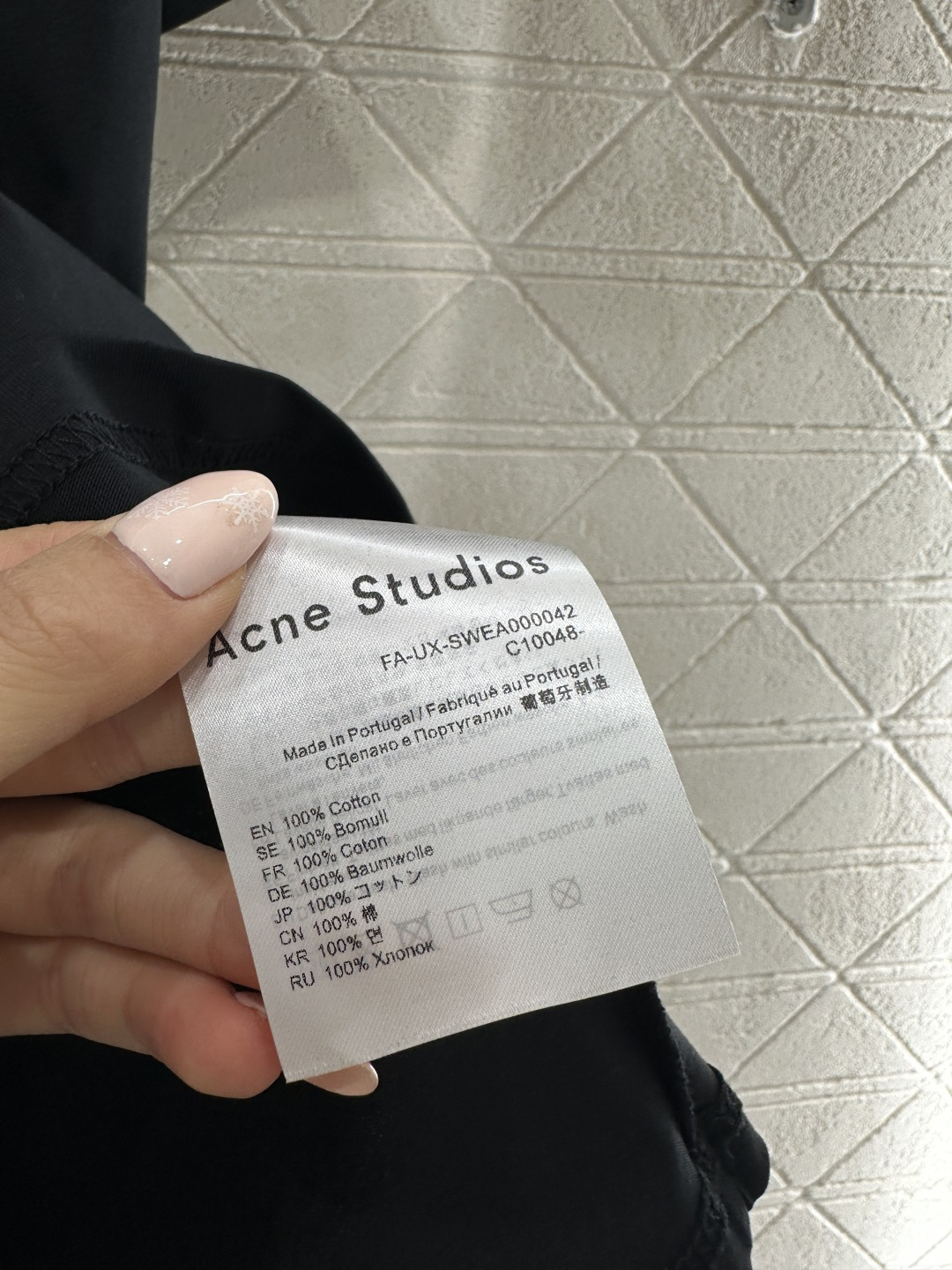 ♥Acne studio*♥2026新品上架 订珠花体徽标𝑇𝑒𝑒定制YB丝光全棉材质，质感细腻，舒适透气