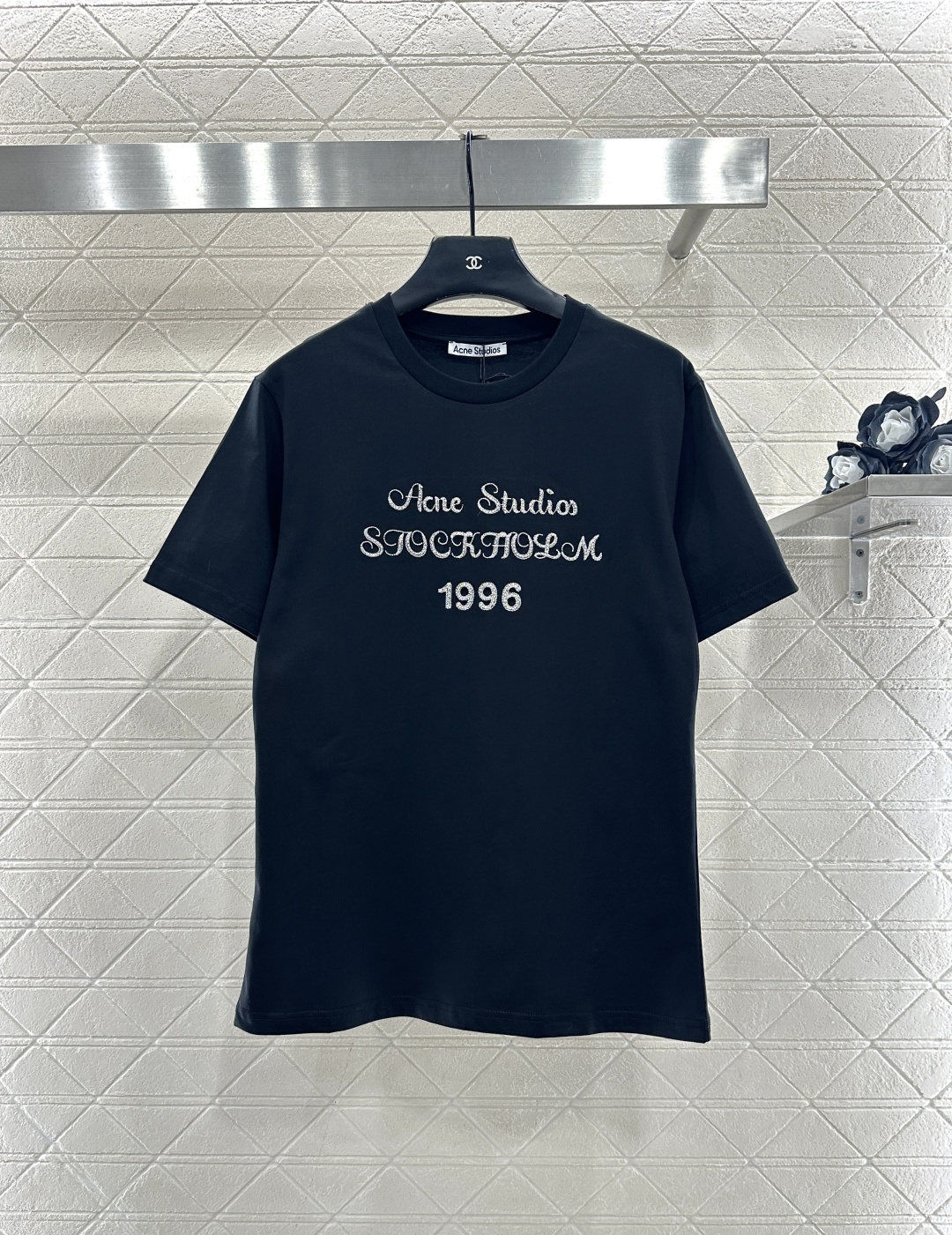 ♥Acne studio*♥2026新品上架 订珠花体徽标𝑇𝑒𝑒定制YB丝光全棉材质，质感细腻，舒适透气