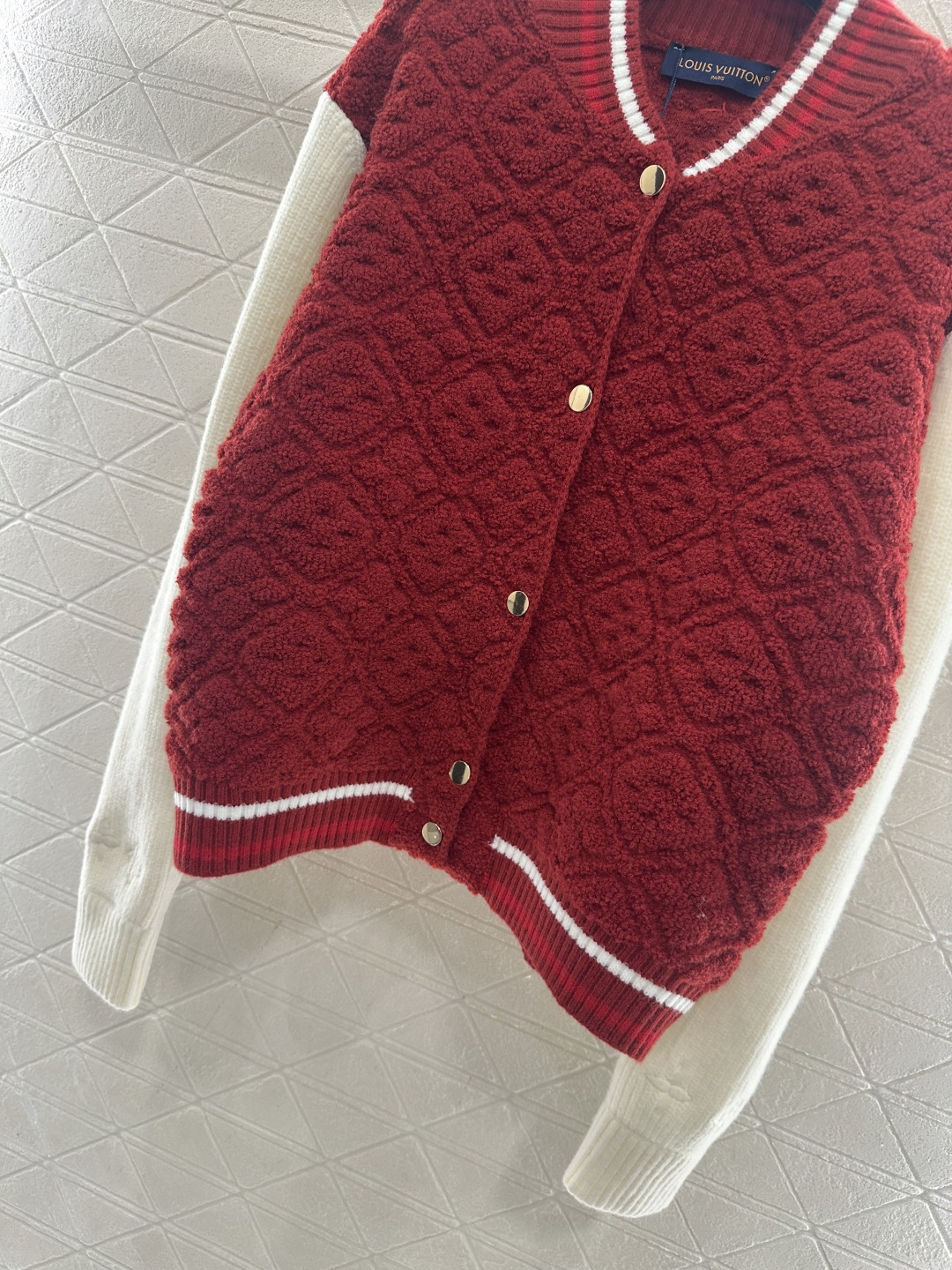 ♥Louis Vuitto*♥2025新品上架 提花针织拉链棒球拼色外套滑雪🎿系列#定制YB羊毛纱线织造